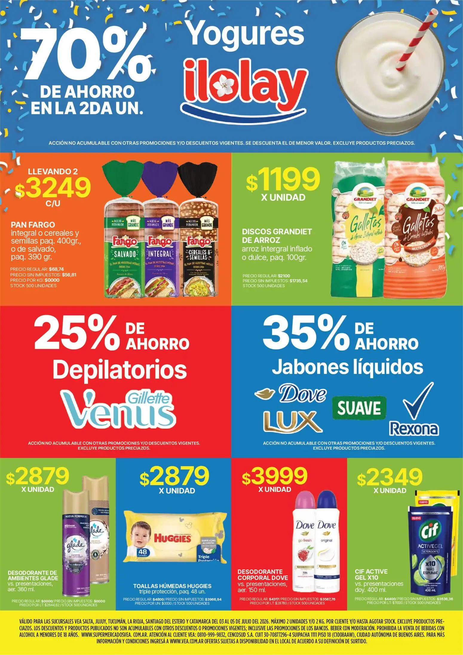 Vea - Fin de semana de Ahorro │ válido desde el 03/07/2026 | Página: 7 | Productos: Toallas, Arroz, Cereales, Galletas