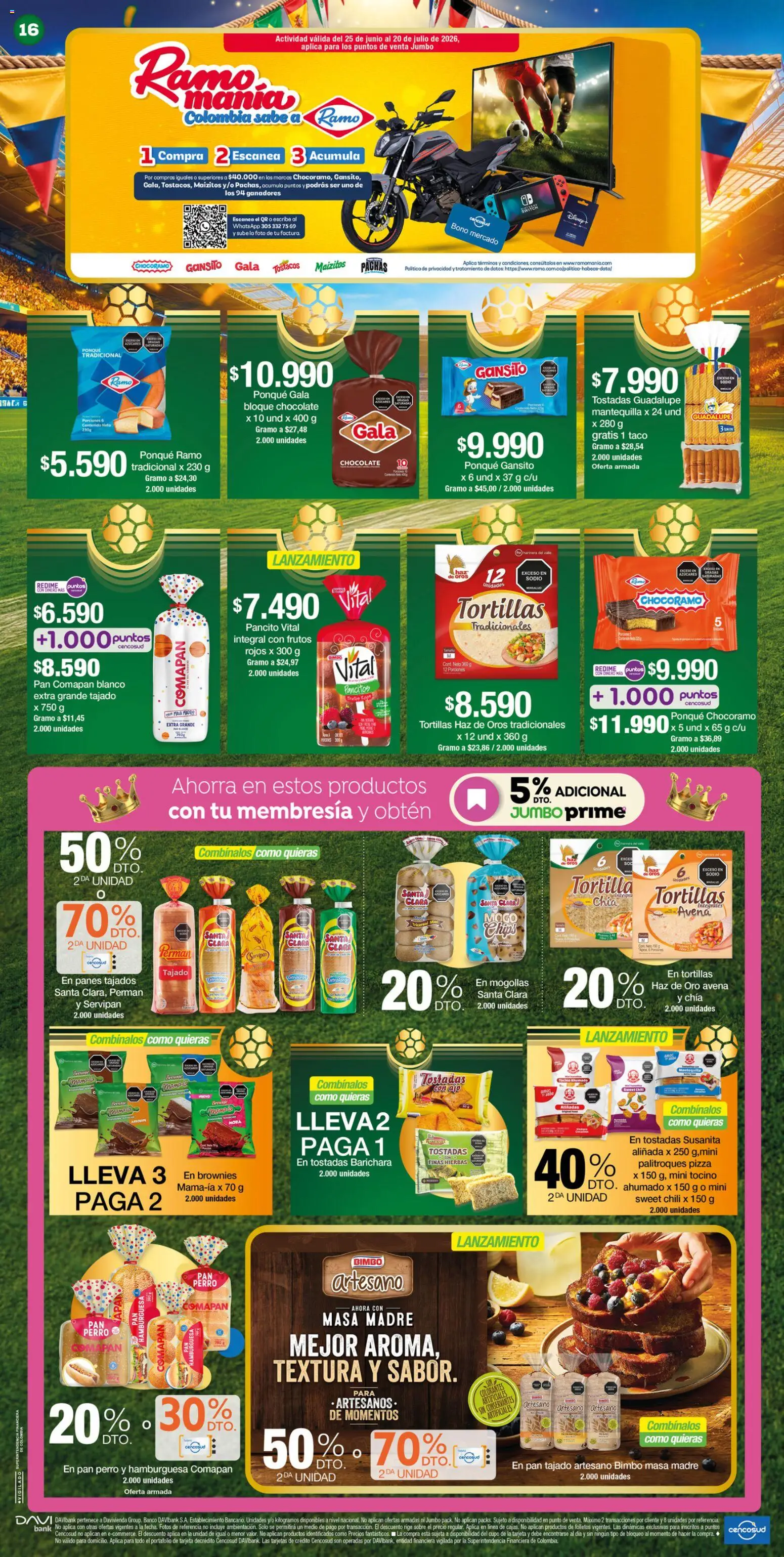 Jumbo revista - valida desde el 25/06/2026 | Página: 16 | Productos: Hierbas, Ponqué, Tostadas, Pan