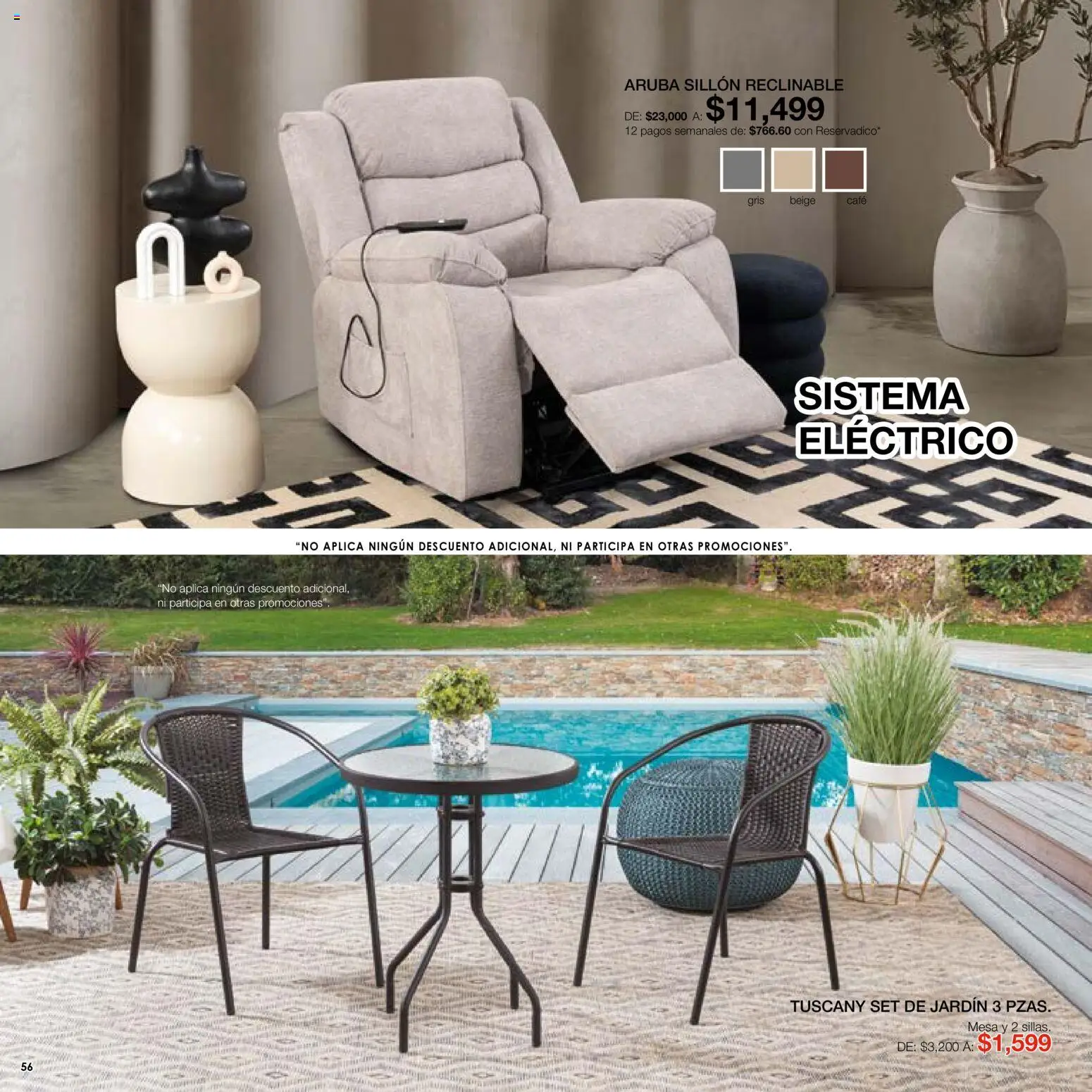 Nuevas ofertas de Muebles Dico válidas en toda la República Mexicana desde el 01/07/2026. ¡Encuentra las mejores ofertas en Muebles Dico catálogo! | Página: 56 | Productos: Sillón, Mesa