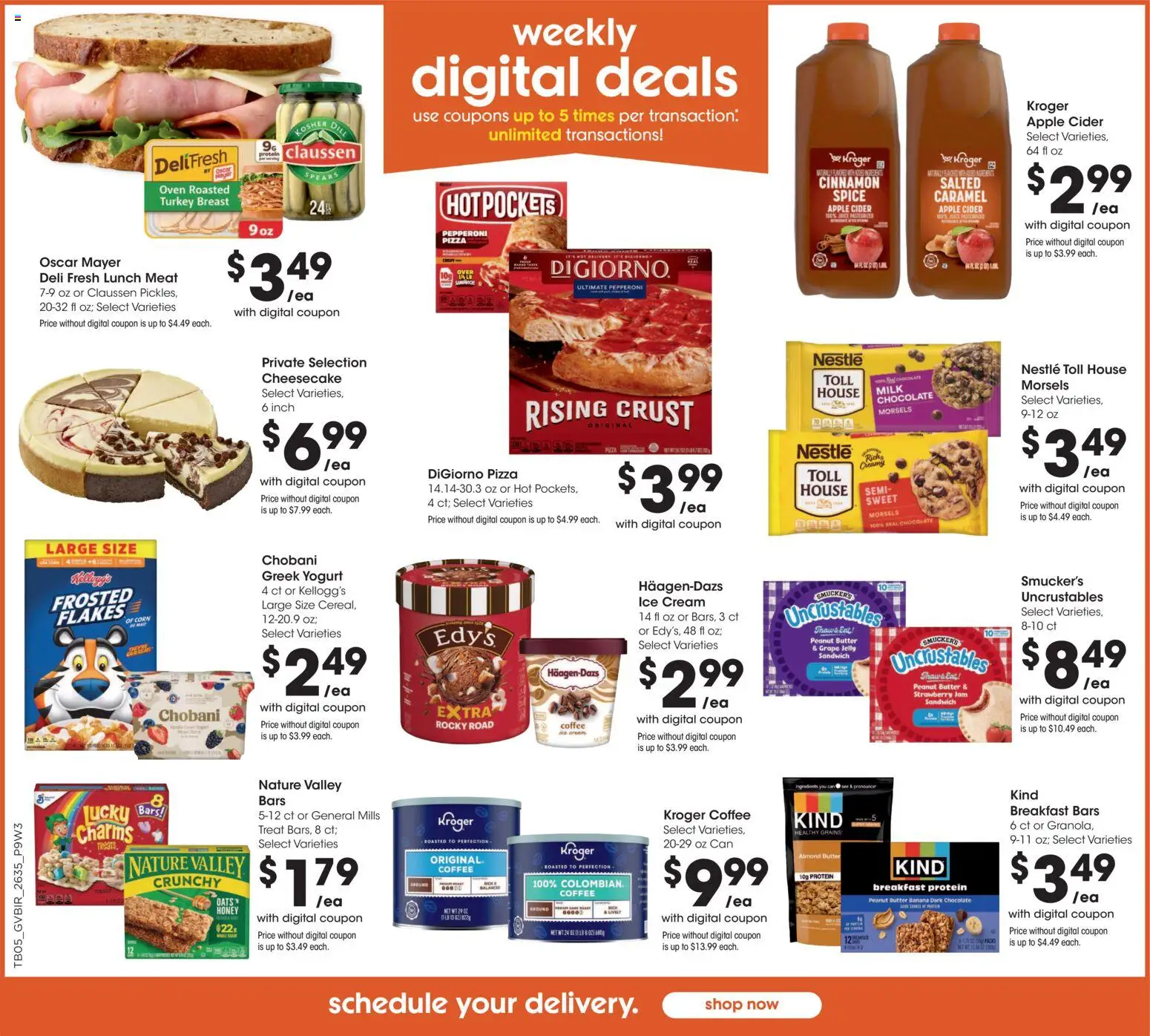 Kroger Ad - valid from 09/30/2026 | Page: 2 | Products: Turkey breast, Pizza, Ice cream, Greek yogurt