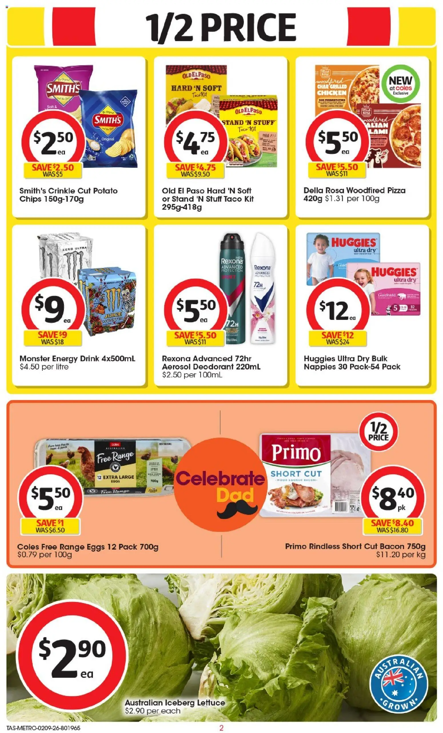 Coles catalogue - valid from 02/09/2026 | Page: 3 | Products: Energy drink, Eggs, Pizza, Chicken