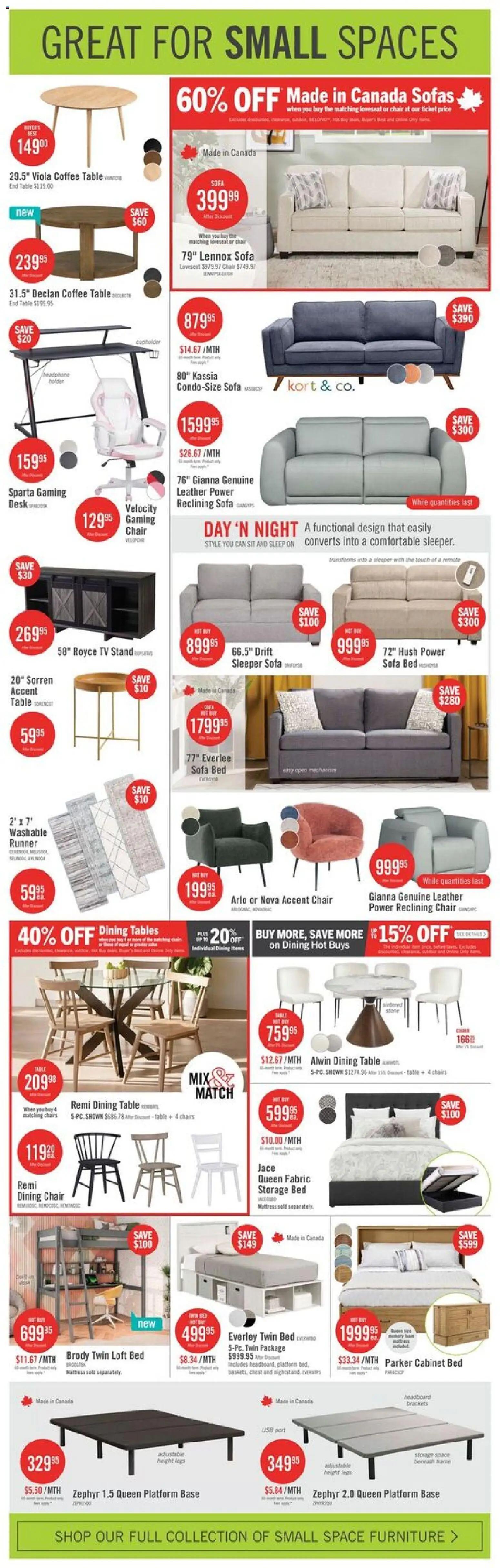 The Brick flyer valid from 17.04.2026 | Page: 14 | Products: Tv, Sofa, Coffee table, Cabinet