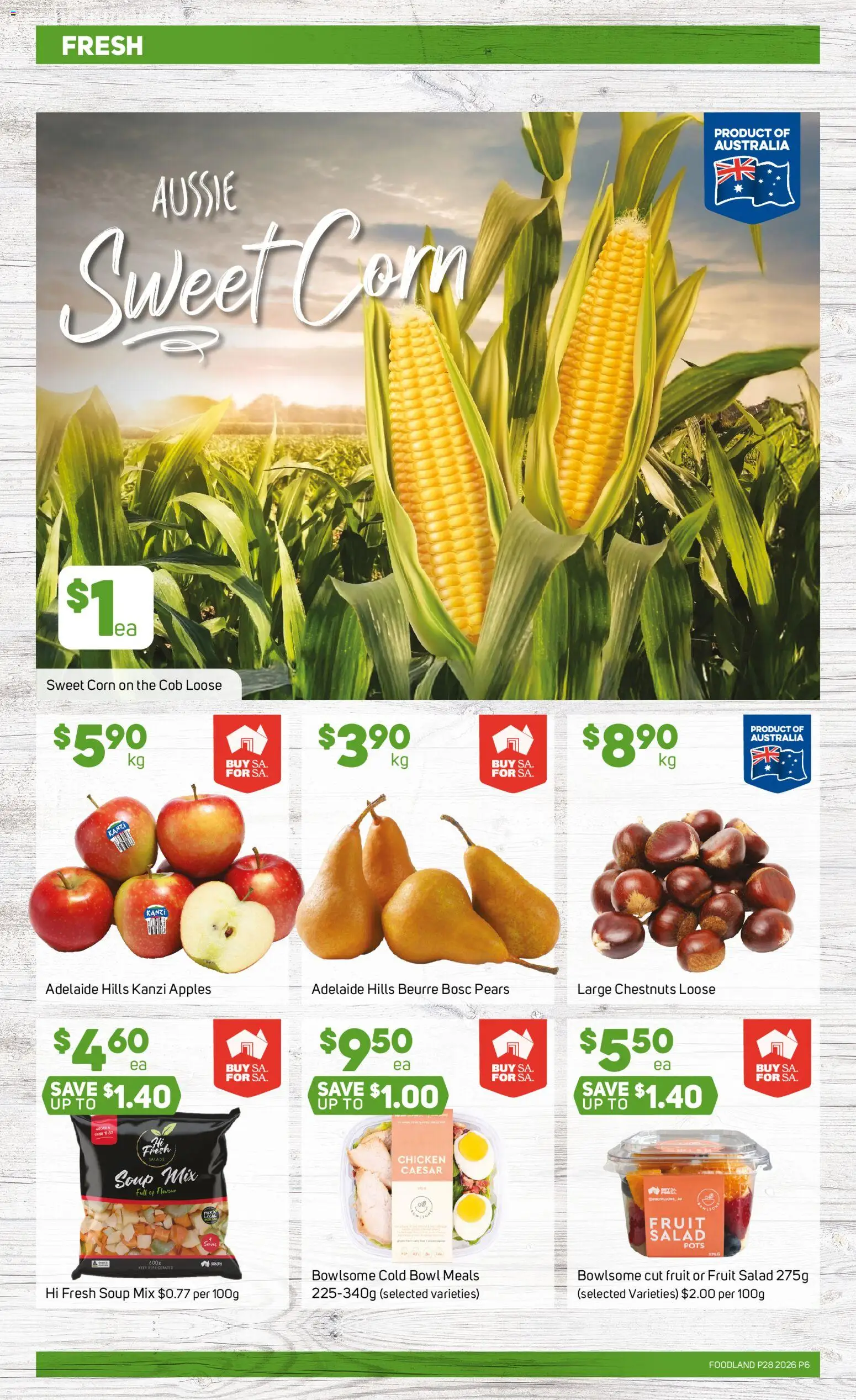 Foodland catalogue - valid from 08/07/2026 | Page: 6 | Products: Chicken, Apples, Salad, Soup