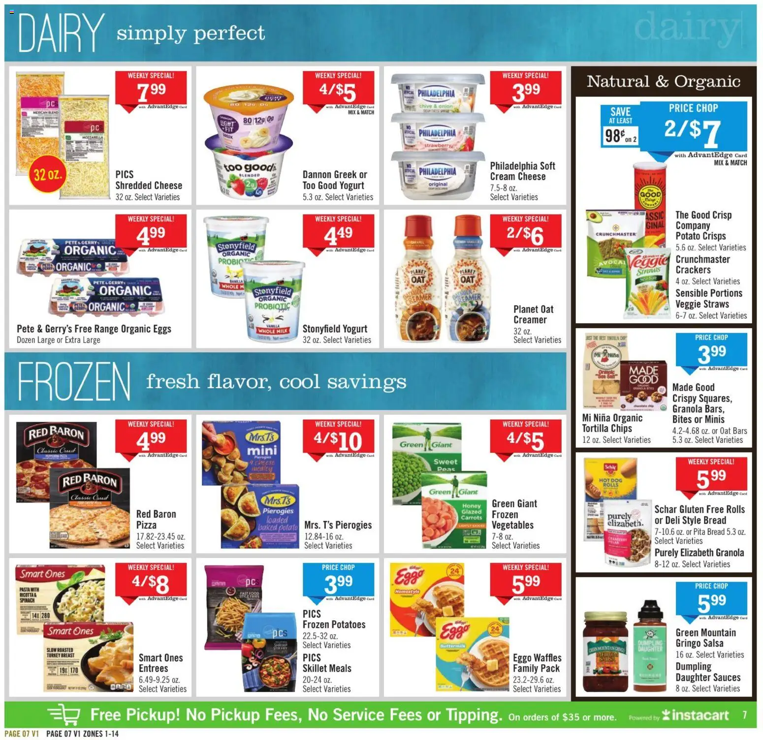 Price Chopper Weekly Ad - valid from 10.05.2026 | Page: 7 | Products: Spinach, Milk, Yogurt, Pizza