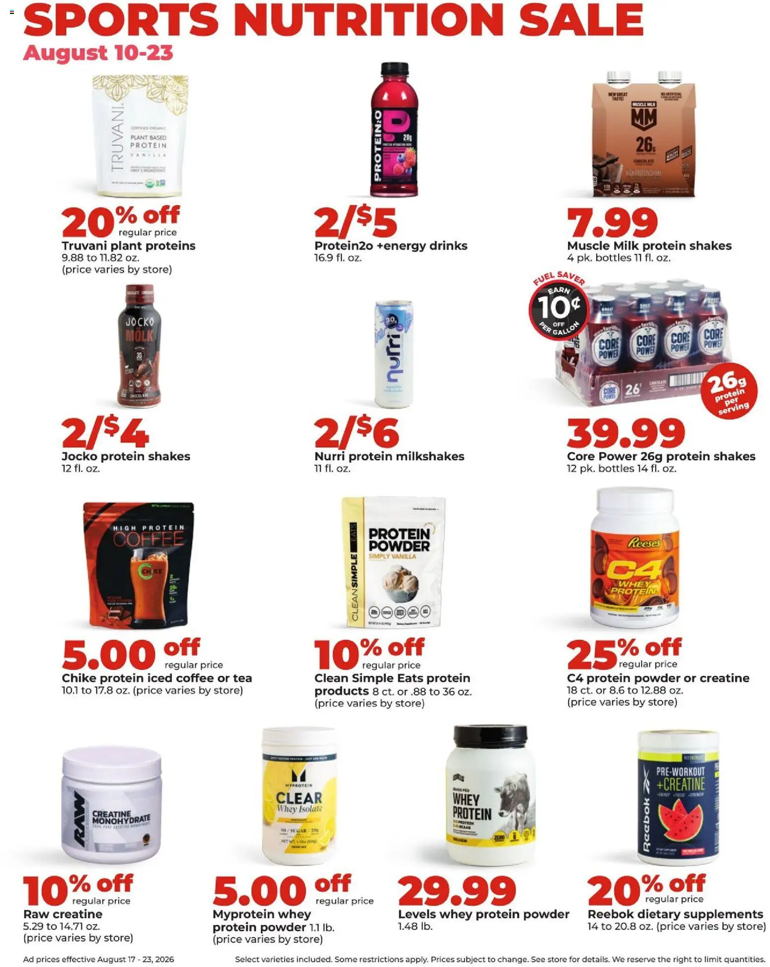 HyVee Weekly Ad - valid from 08/17/2026 | Page: 33 | Products: Milk, Whey protein, Coffee, Chocolate