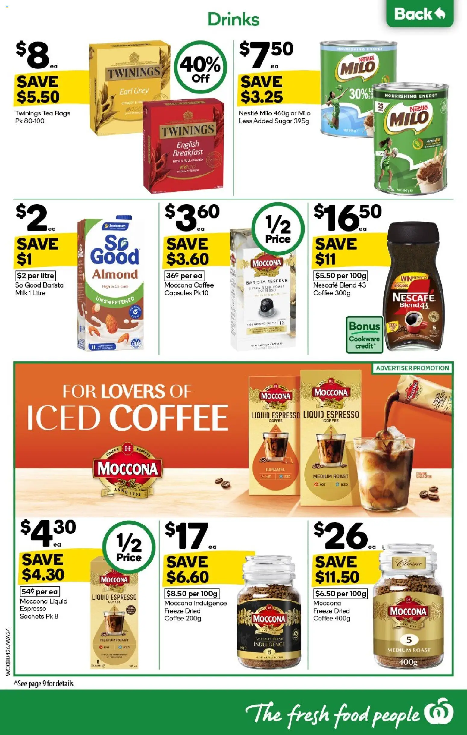 Woolworths catalogue - valid from 08.04.2026 | Page: 24 | Products: Milk, Coffee, Tea, Nescafe