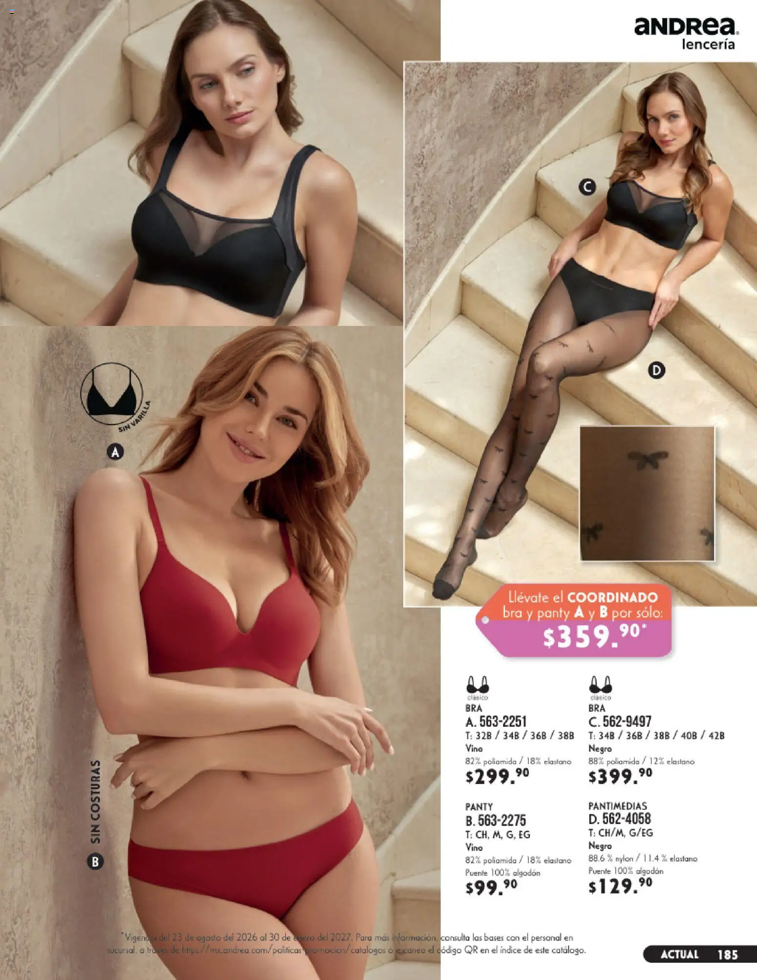Nuevas ofertas de Andrea válidas en toda la República Mexicana desde el 23/08/2026. ¡Encuentra las mejores ofertas en Andrea catálogo Lencería & vestir interior! | Página: 45 | Productos: Algodón, Vino, Lenceria