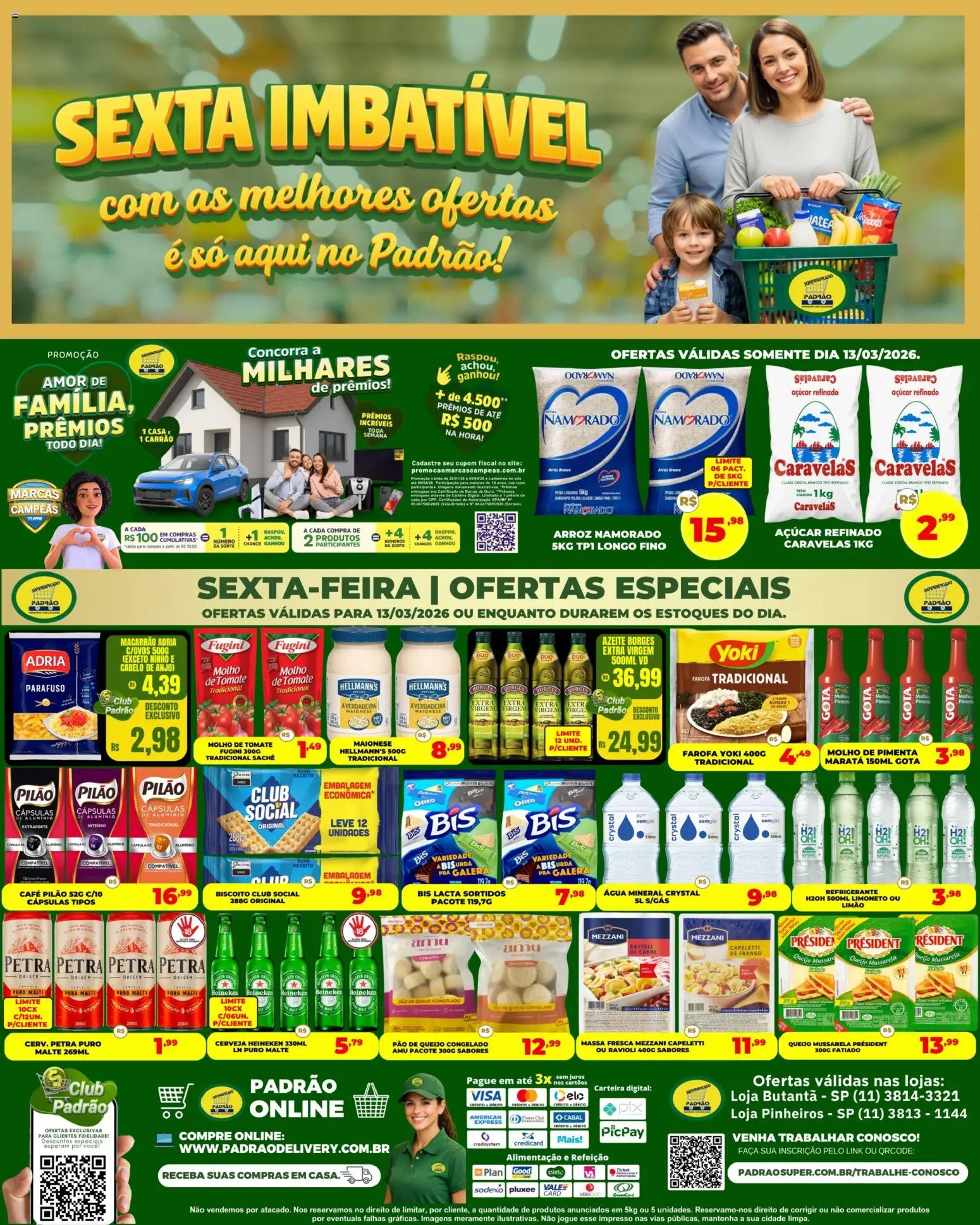Supermercado Padrão Folheto - válido de 13.03.2026 | Página: 1 | Produtos: Cerveja, Cerveja Heineken, Macarrão, Azeite