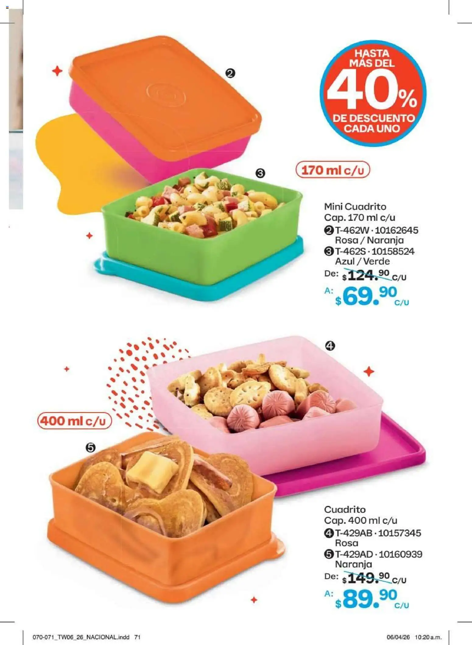 Nuevas ofertas de Tupperware válidas en toda la República Mexicana desde el 18/05/2026. ¡Encuentra las mejores ofertas en Tupperware catálogo! | Página: 71