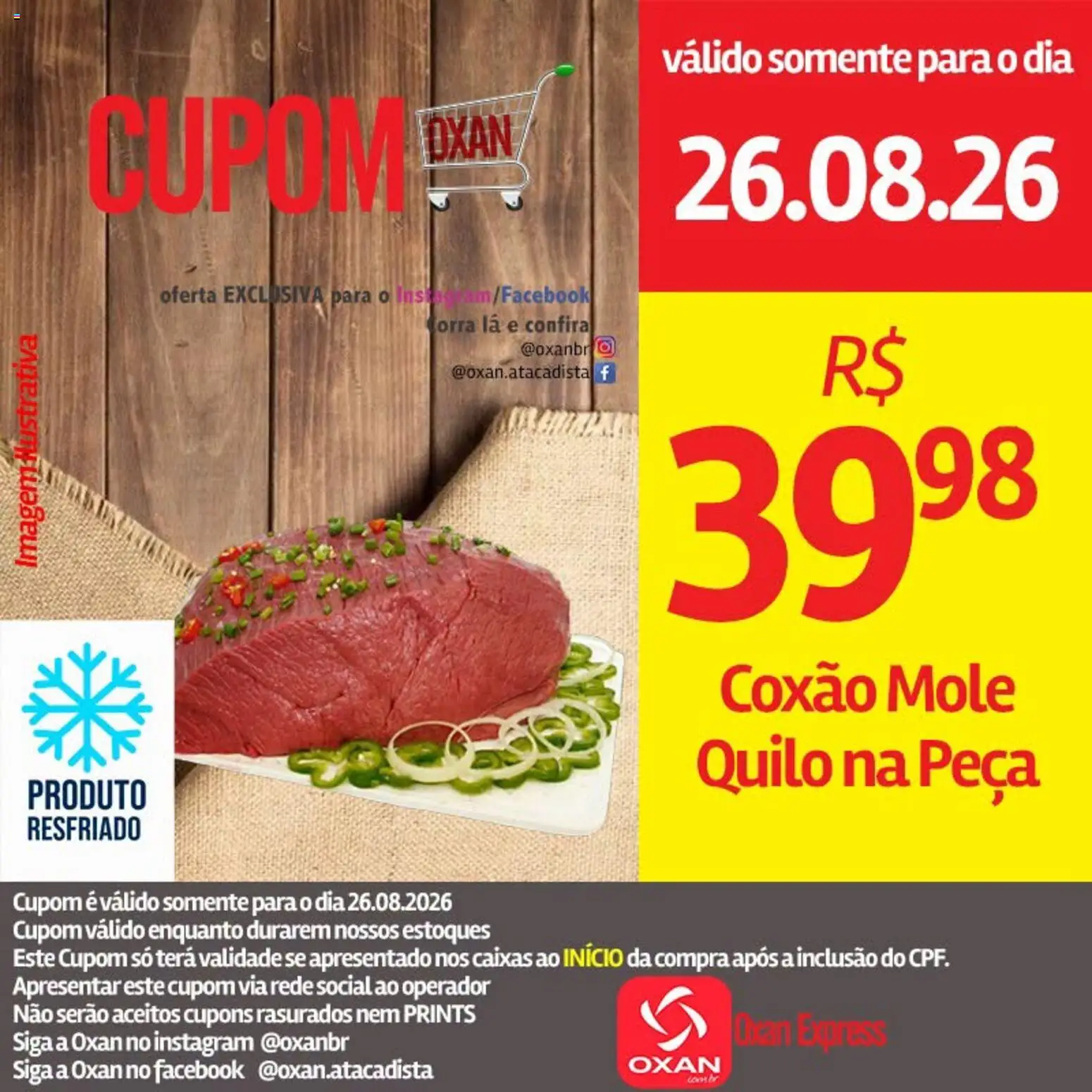 Oxan Atacadista Folheto - válido de 26/08/2026 | Página: 2 | Produtos: Coxão mole