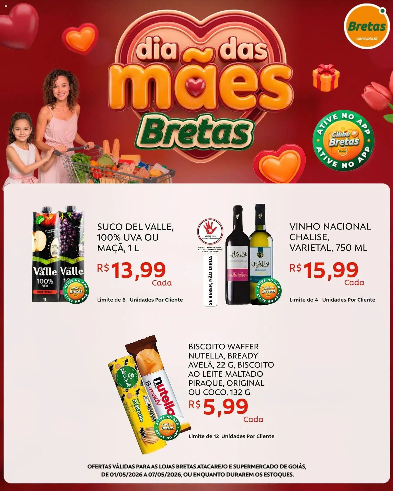 Bretas Folheto - válido de 01.05.2026 | Página: 6 | Produtos: Biscoito, Leite, Suco, Vinho