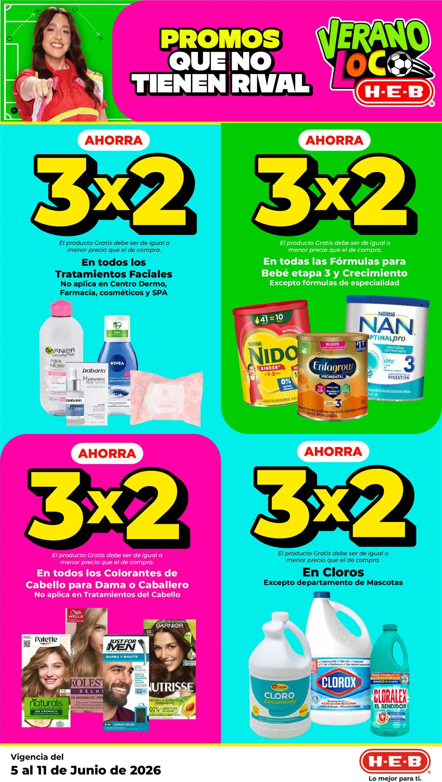 Nuevas ofertas de H-E-B válidas en toda la República Mexicana desde el 05.06.2026. ¡Encuentra las mejores ofertas en H-E-B folleto! | Página: 6 | Productos: Azúcar, Serum, Cloro, Agua micelar