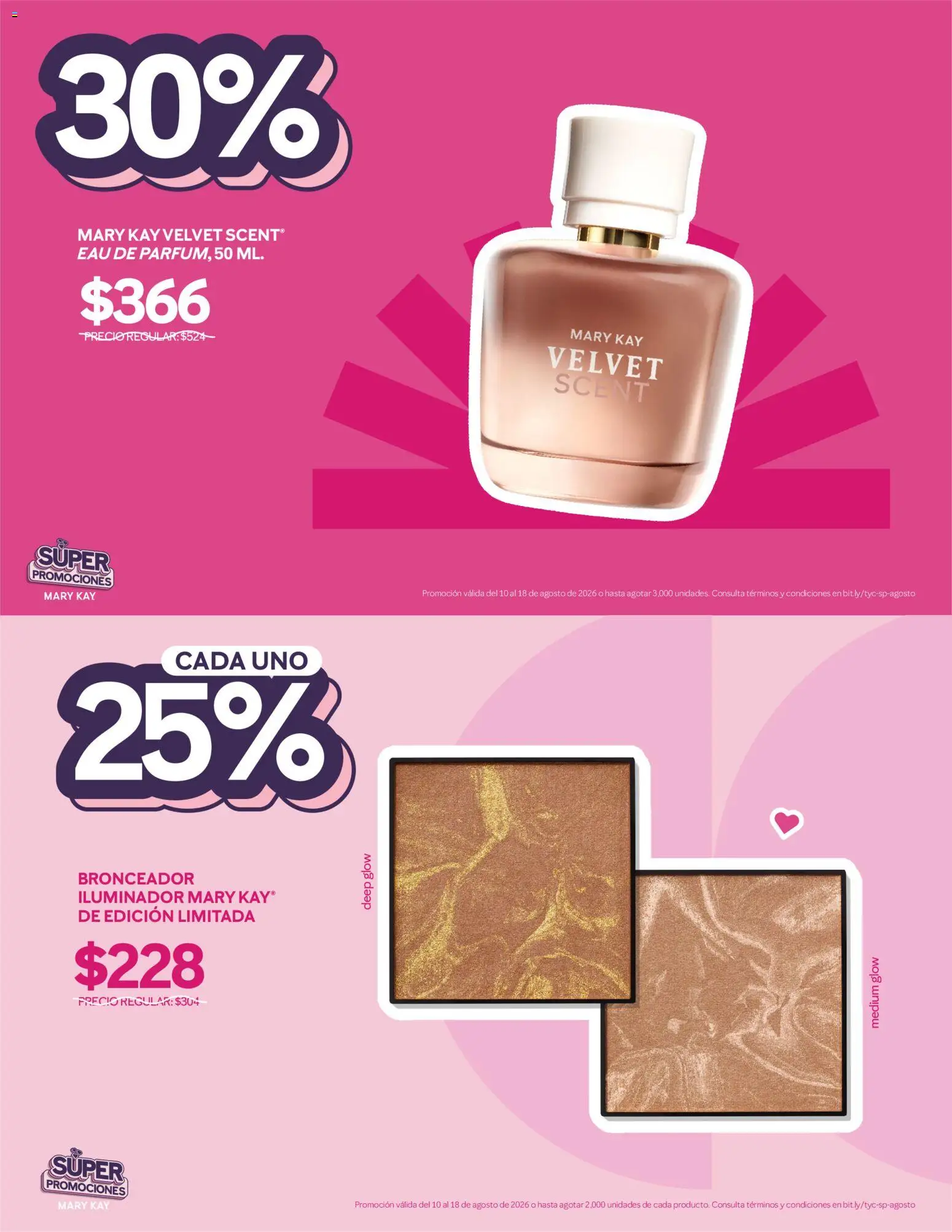 Nuevas ofertas de Mary Kay válidas en toda la República Mexicana desde el 10/08/2026. ¡Encuentra las mejores ofertas en Catálogo Mary Kay Súper promociones! | Página: 2 | Productos: Iluminador, Bronceador