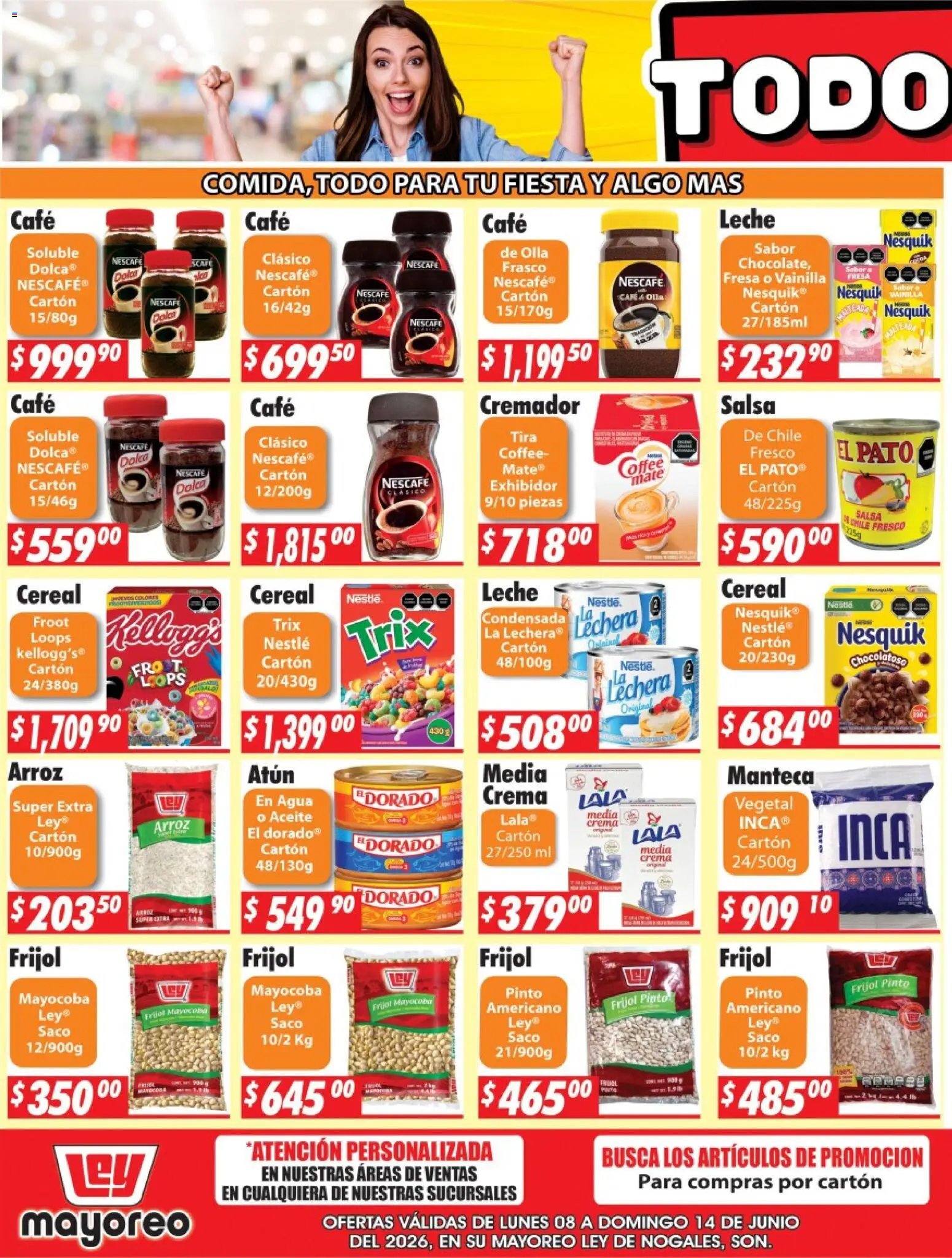 Nuevas ofertas de Casa Ley válidas en toda la República Mexicana desde el 08.06.2026. ¡Encuentra las mejores ofertas en Casa Ley folleto Nogales! | Página: 3 | Productos: Atún, Agua, Café, Olla