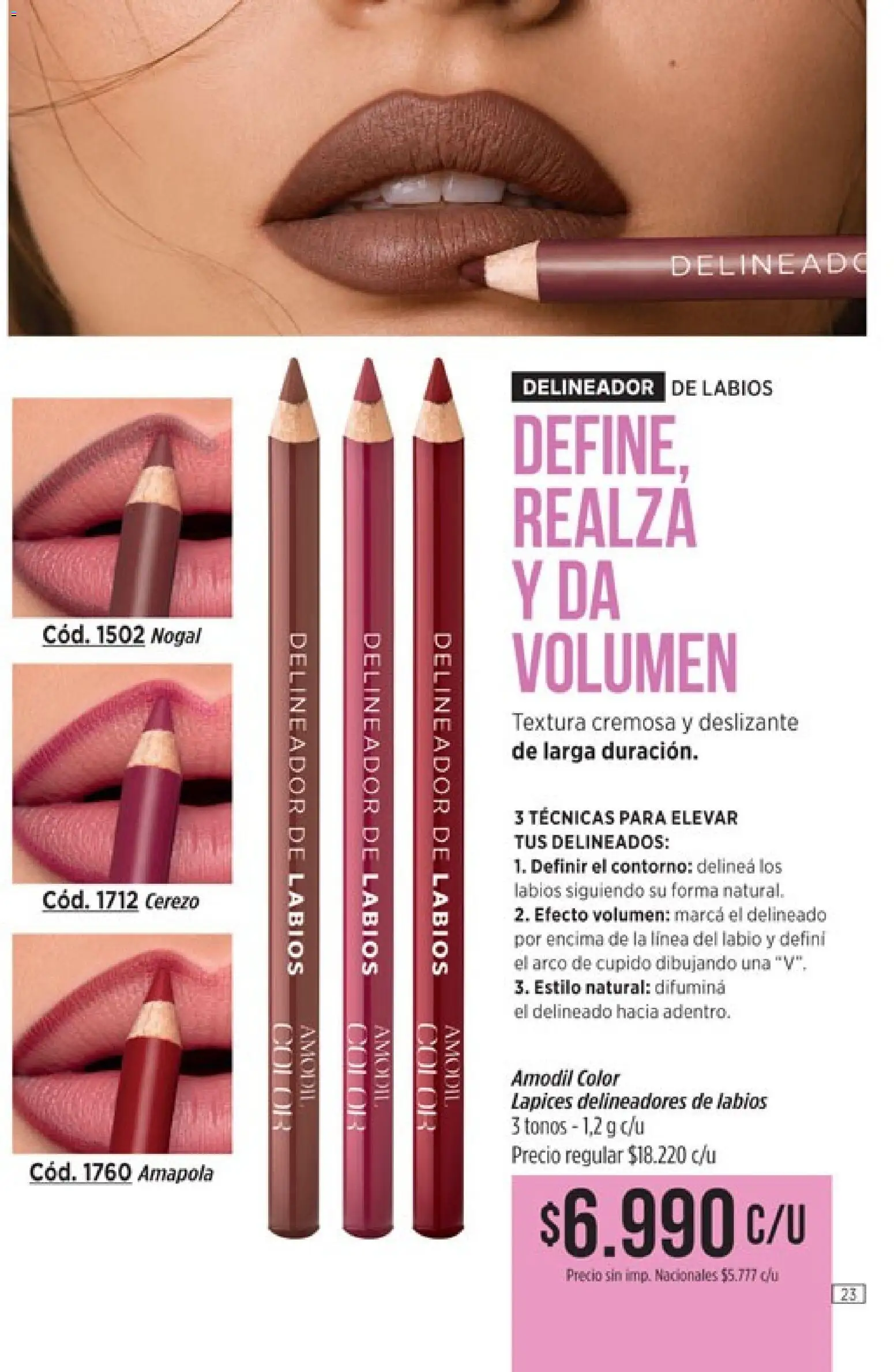 Catálogo Amodil Campaña 16 │ válido desde el 19/09/2026 | Página: 23 | Productos: Amapola, Delineador, Contorno