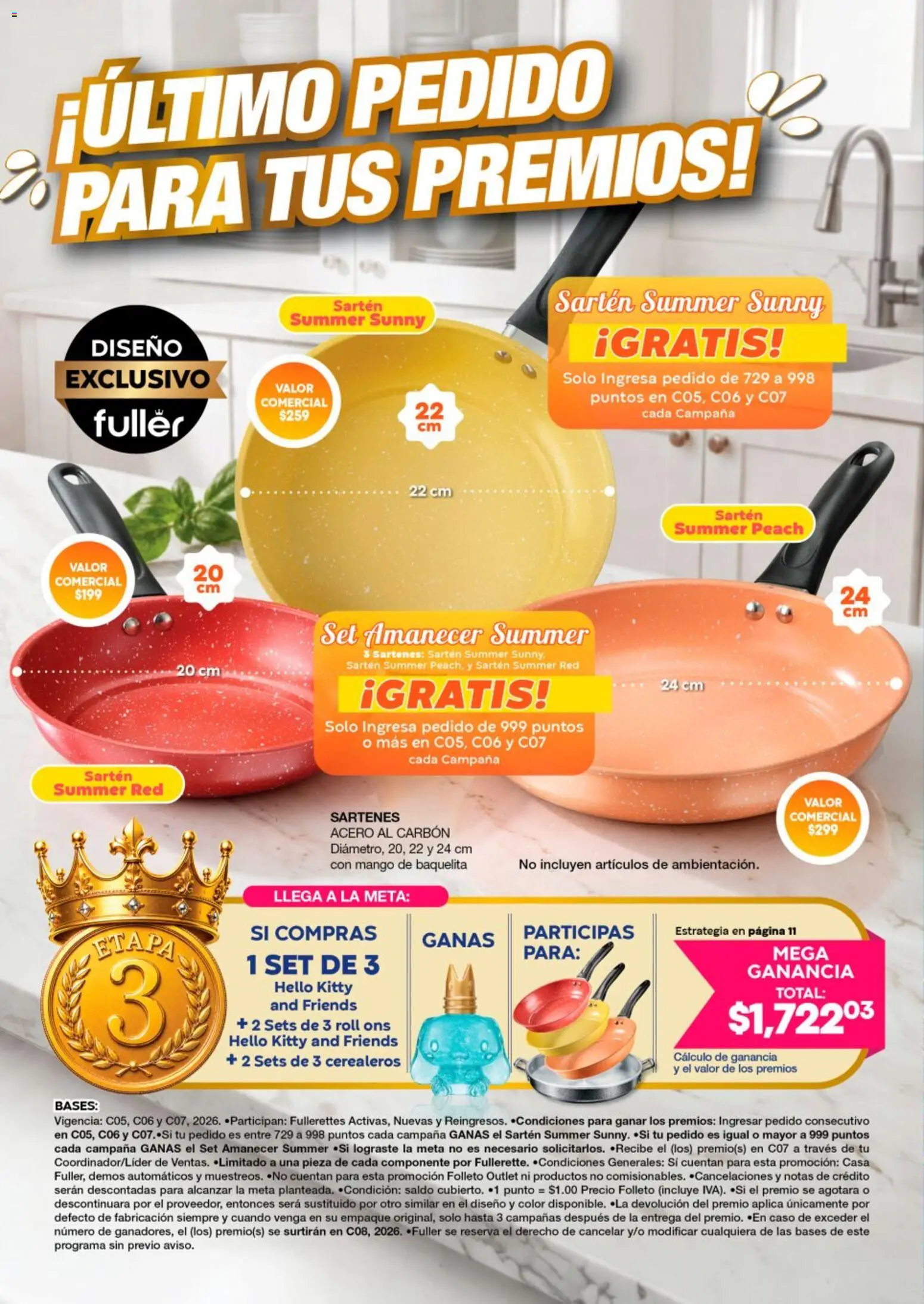 Nuevas ofertas de Fuller válidas en toda la República Mexicana desde el 08/07/2026. ¡Encuentra las mejores ofertas en Fuller Gana Más 7 2026! | Página: 38 | Productos: Mango, Sartén, Campana