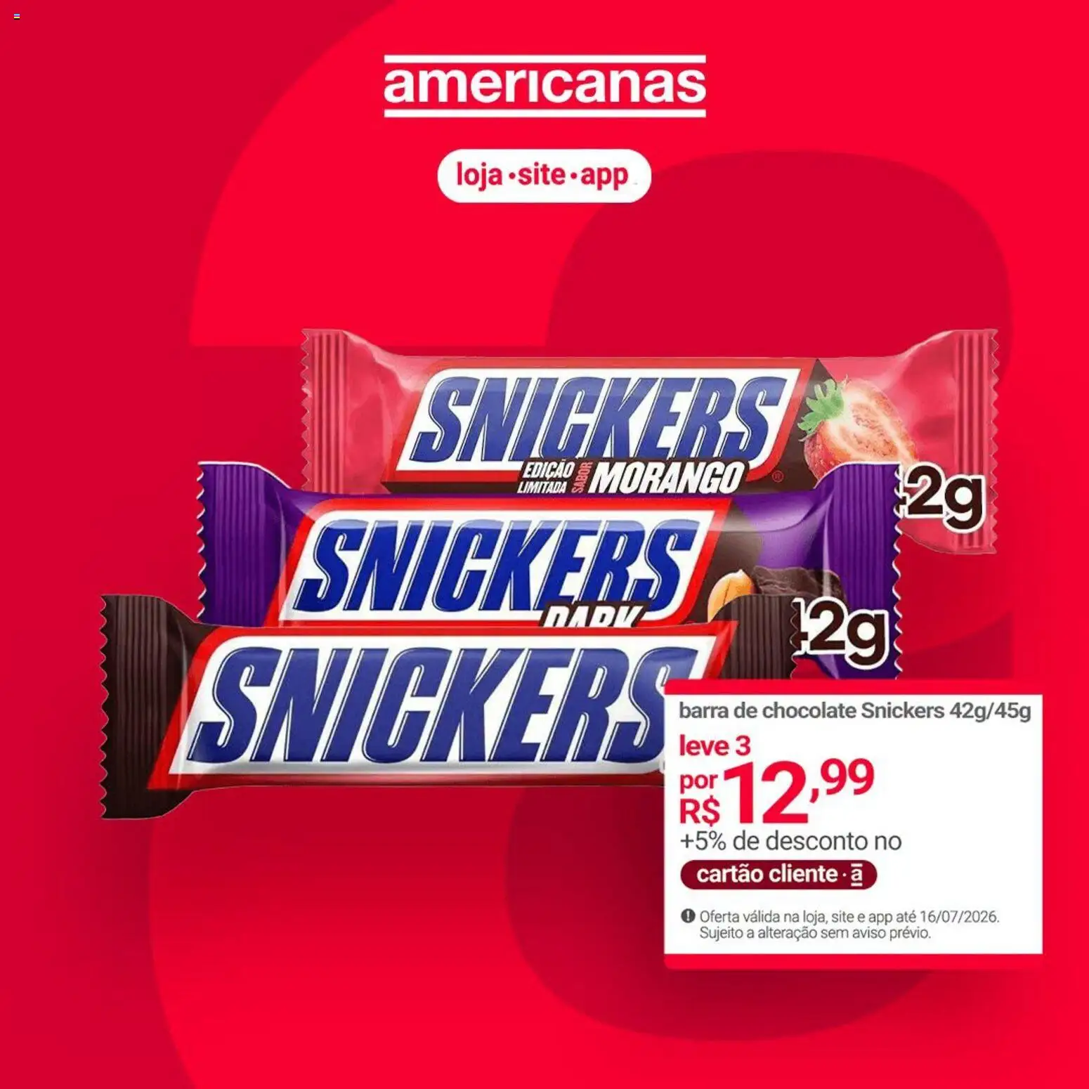 Lojas Americanas Folheto - válido de 15/07/2026 | Página: 2 | Produtos: Chocolate, Barra de chocolate