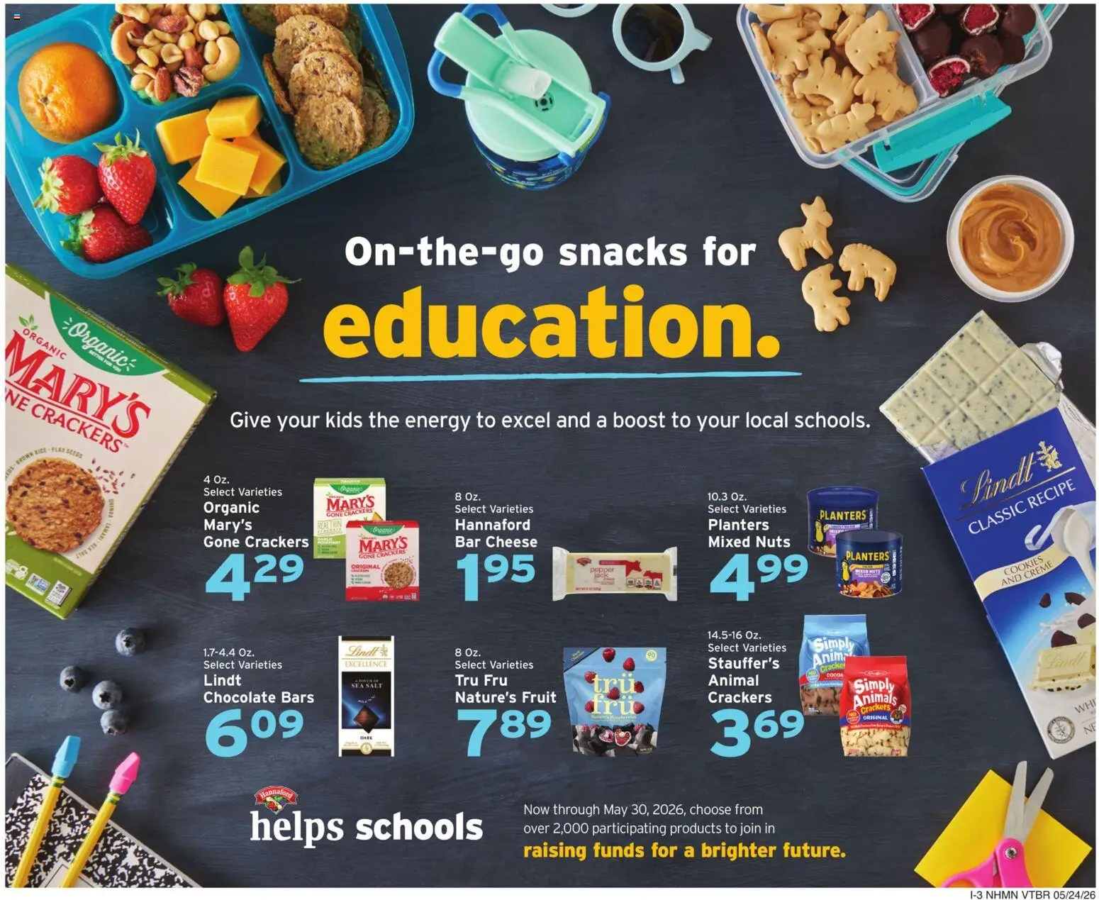 Hannaford Weekly Ad - valid from 24.05.2026 | Page: 15 | Products: Cheese, Chocolate, Nuts, Salt