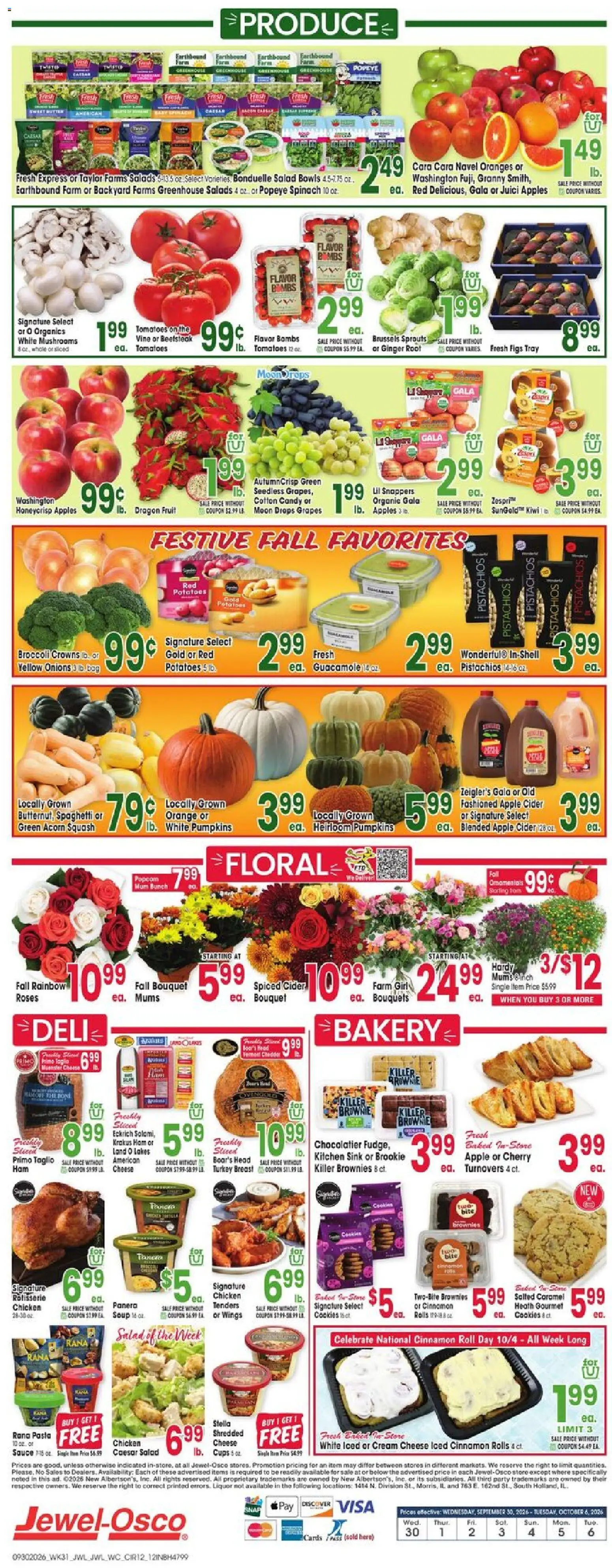 Jewel Osco Grand Opening - valid from 09/30/2026 | Page: 15 | Products: Turkey, Chicken, Pasta, Salad
