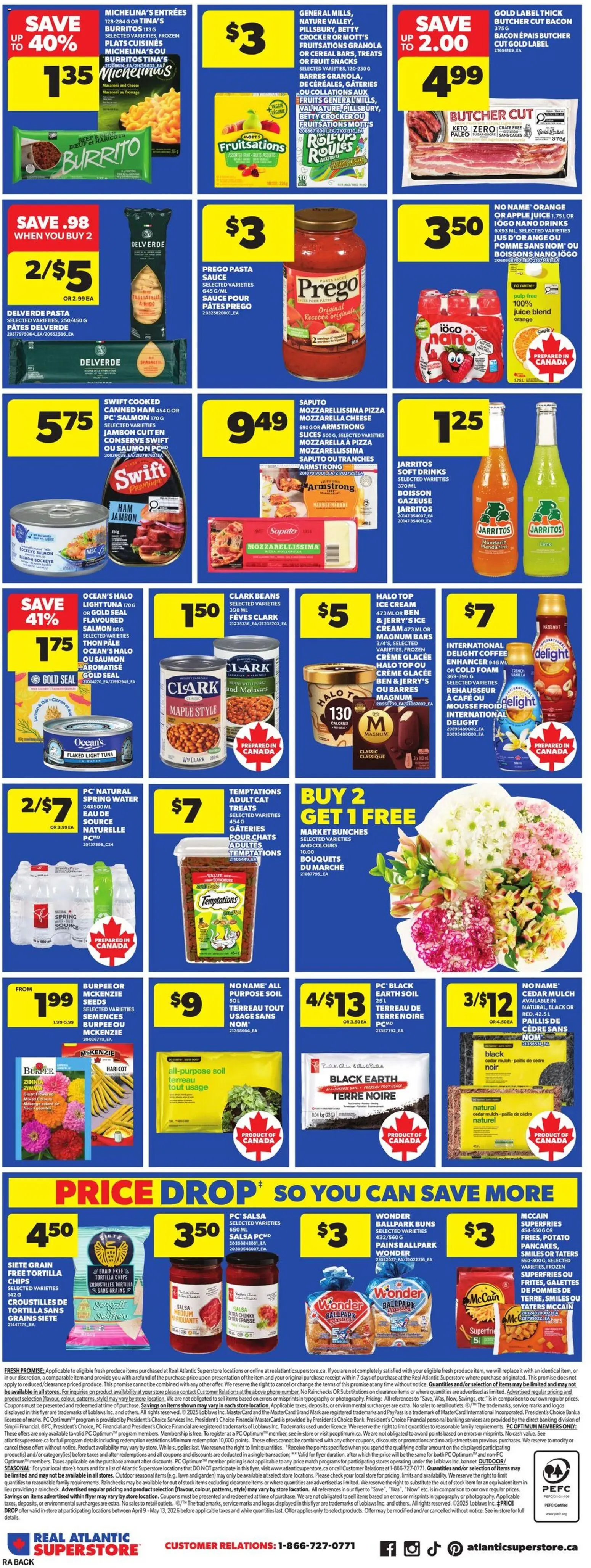 Atlantic Superstore flyer valid from 16.04.2026 | Page: 4 | Products: Pasta, Chips, Pizza, Pork