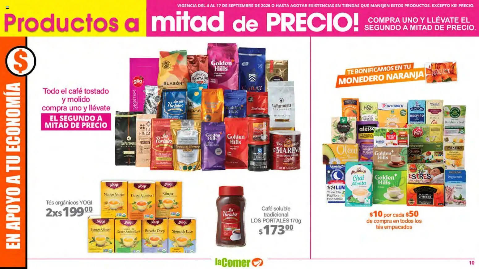 Nuevas ofertas de La Comer válidas en toda la República Mexicana desde el 04/09/2026. ¡Encuentra las mejores ofertas en La Comer folleto! | Página: 10 | Productos: Café soluble, Mango, Café, Cítricos