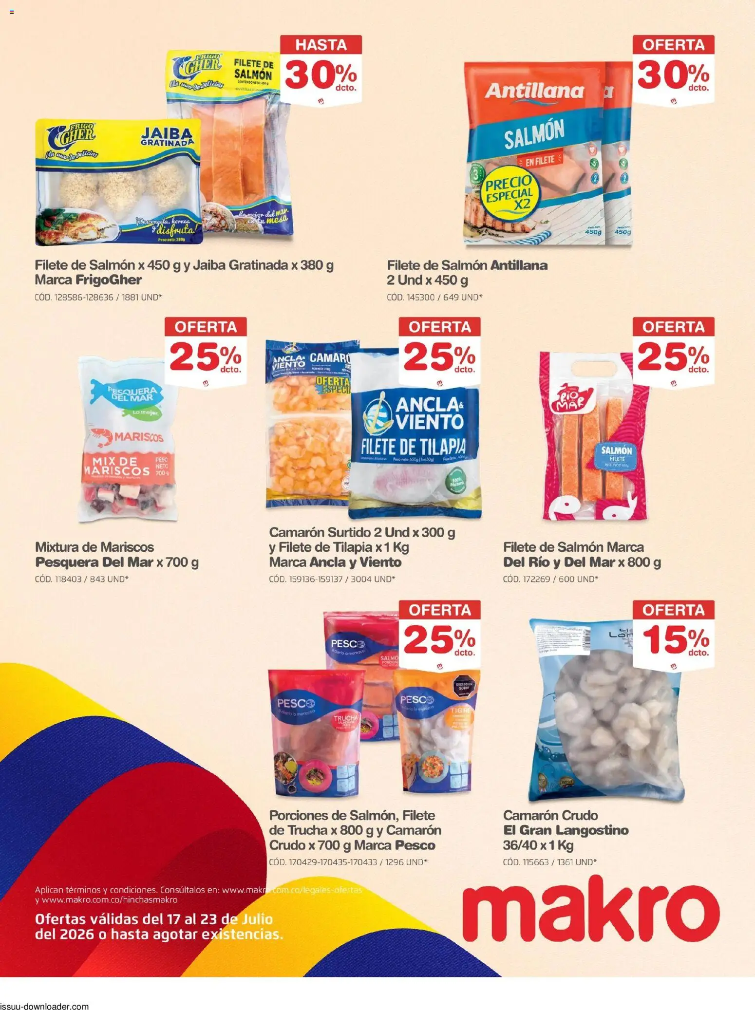 Makro revista - valida desde el 17/07/2026 | Página: 19 | Productos: Peso, Ducha Bidet, Mesa, Mariscos