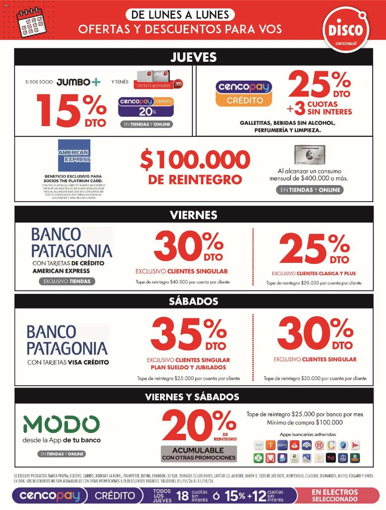 Disco ofertas │ válido desde el 20/08/2026 | Página: 12 | Productos: Disco, Bebidas
