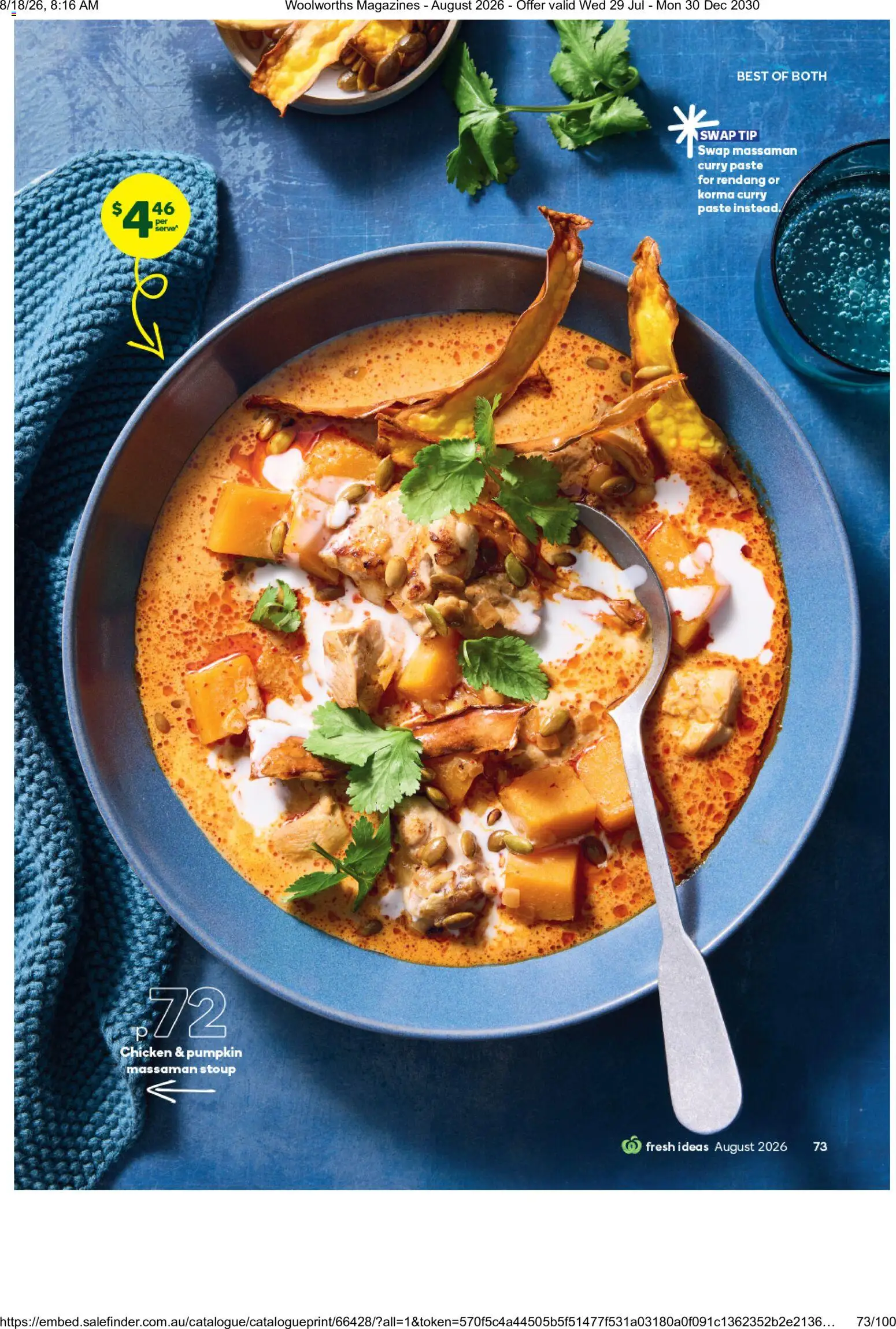 Woolworths catalogue - valid from 01/08/2026 | Page: 73 | Products: Curry, Chicken, Pumpkin