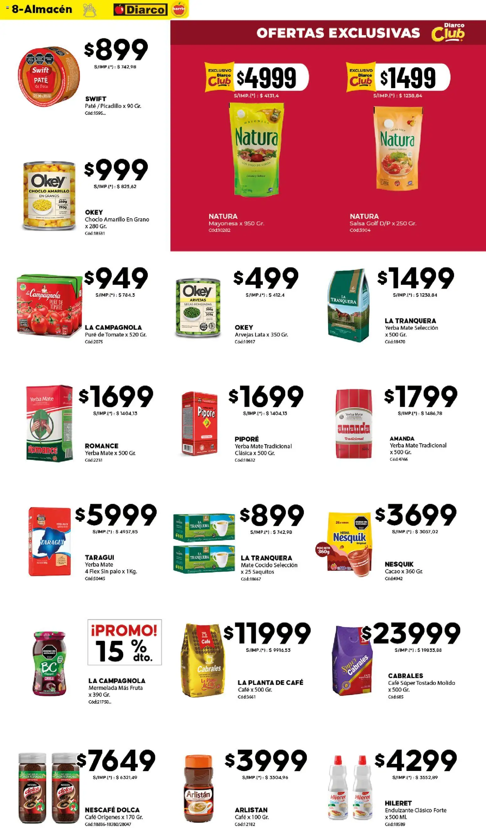 Diarco - Ofertas Diarco Barrio │ válido desde el 18.05.2026 | Página: 8 | Productos: Mate, Yerba, Mayonesa, Paté
