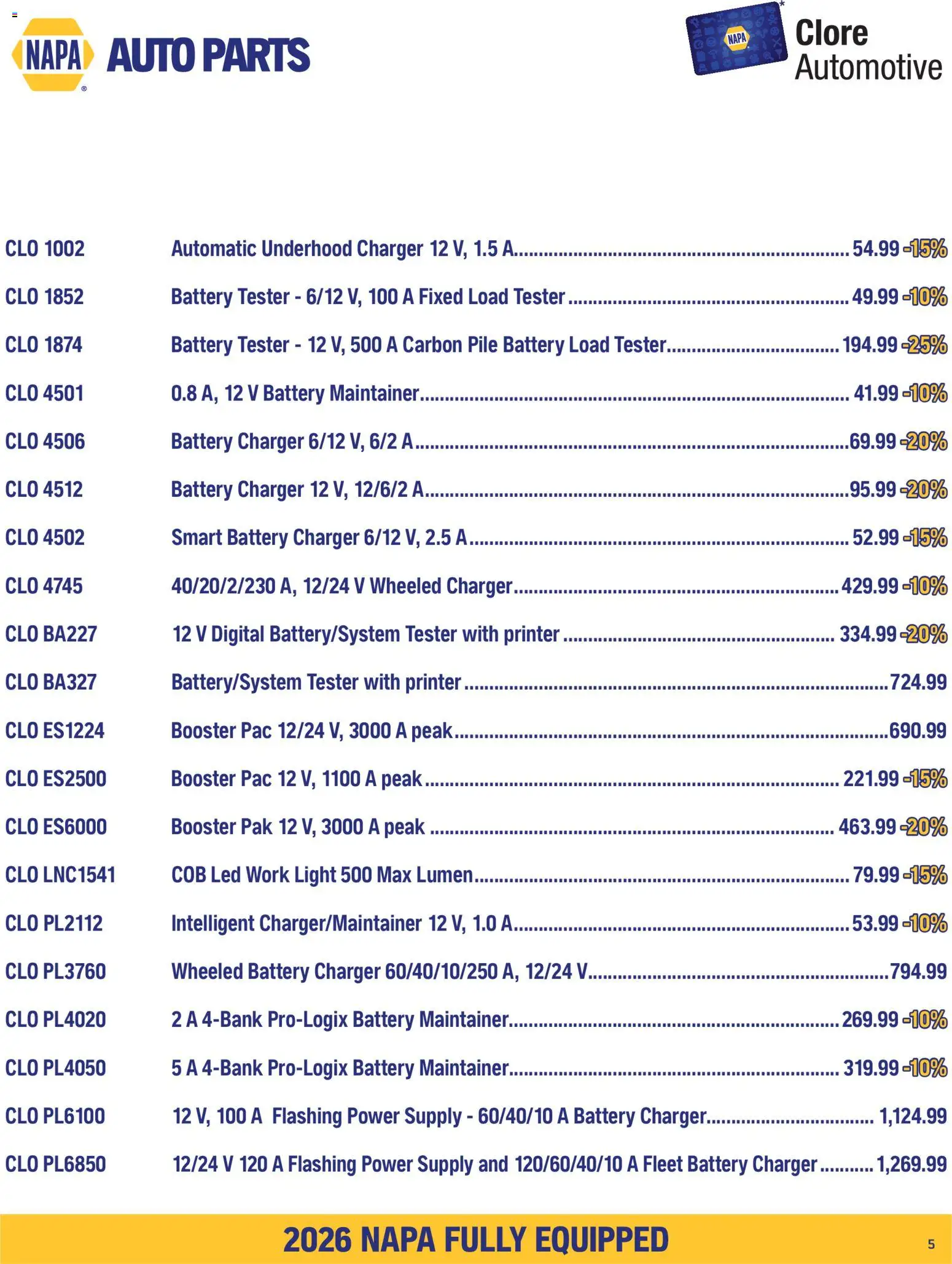 NAPA Auto Parts flyer valid from Sep 1, 2026 | Page: 7 | Products: Printer, Battery
