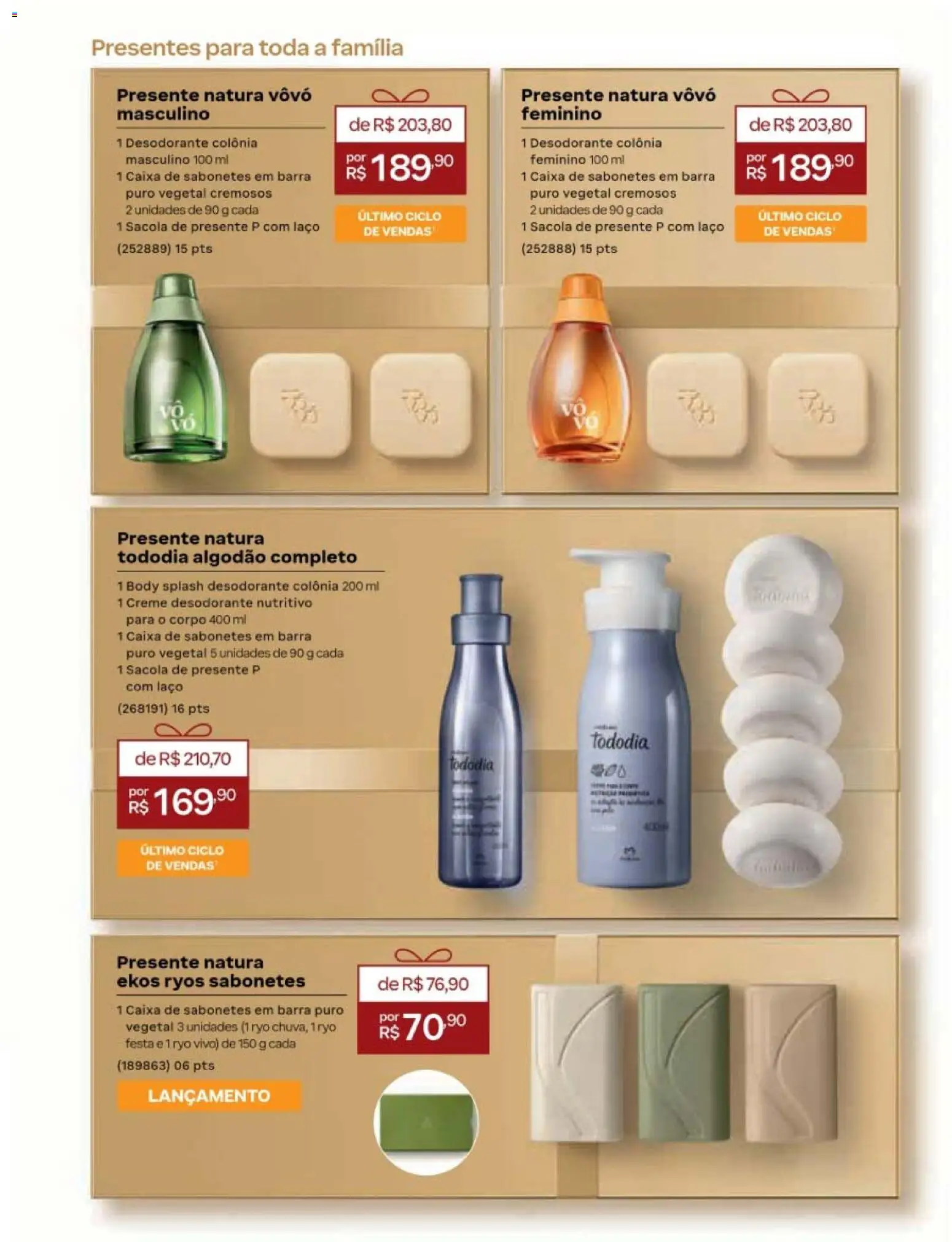 Natura Folheto - válido de 19/07/2026 | Página: 169 | Produtos: Desodorante, Creme, Algodão, Body