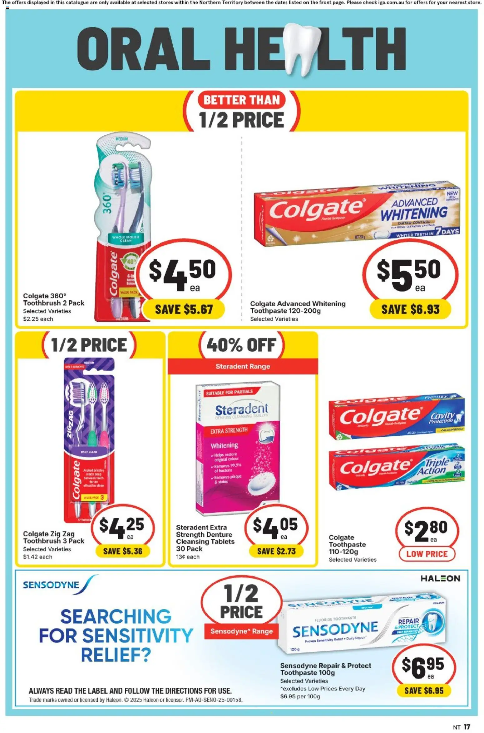 IGA catalogue - valid from 22/07/2026 | Page: 13 | Products: Toothpaste, Toothbrush, Tablets