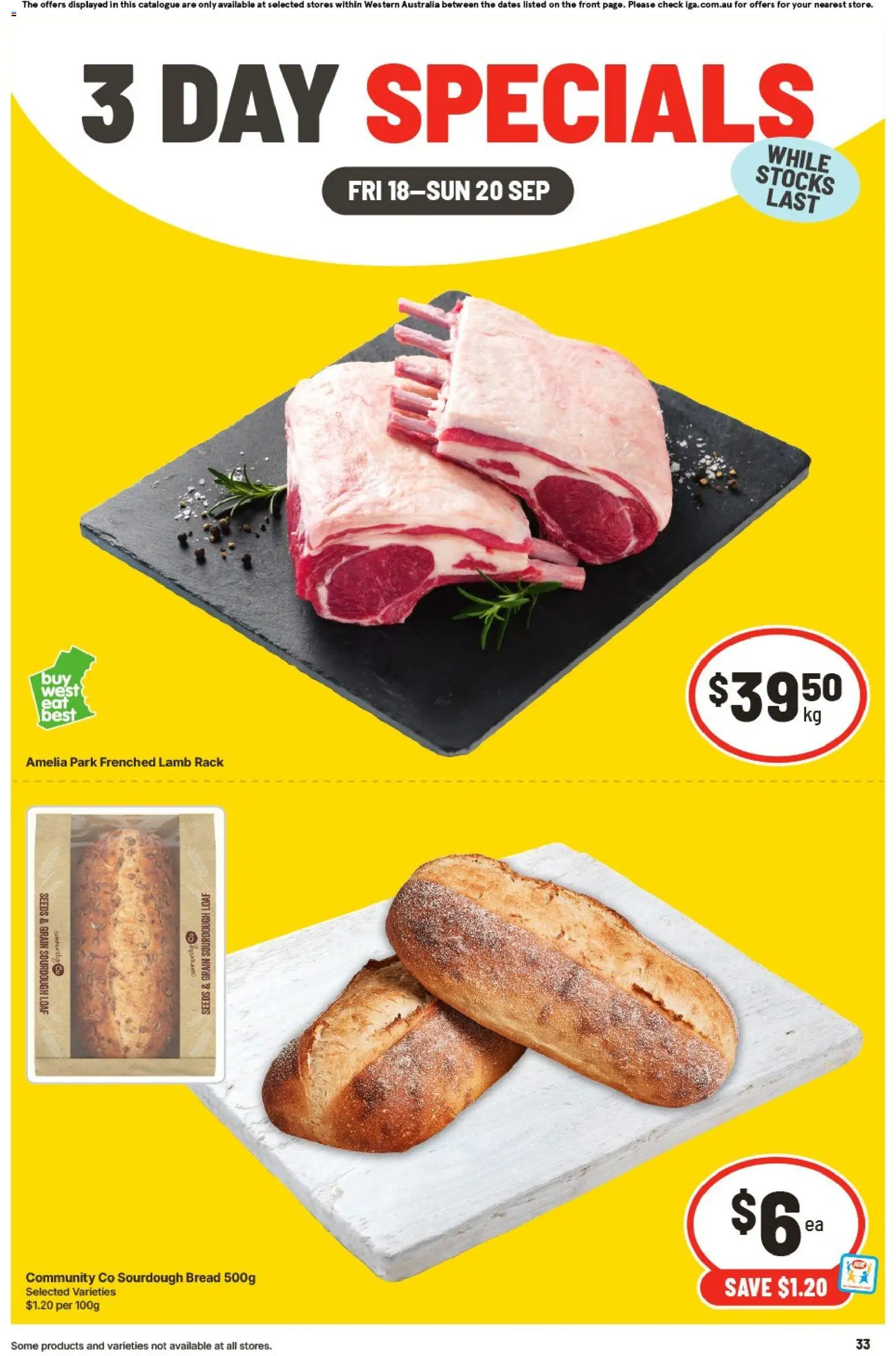 IGA catalogue - valid from 18/09/2026 | Page: 2 | Products: Bread, Lamb, Seeds