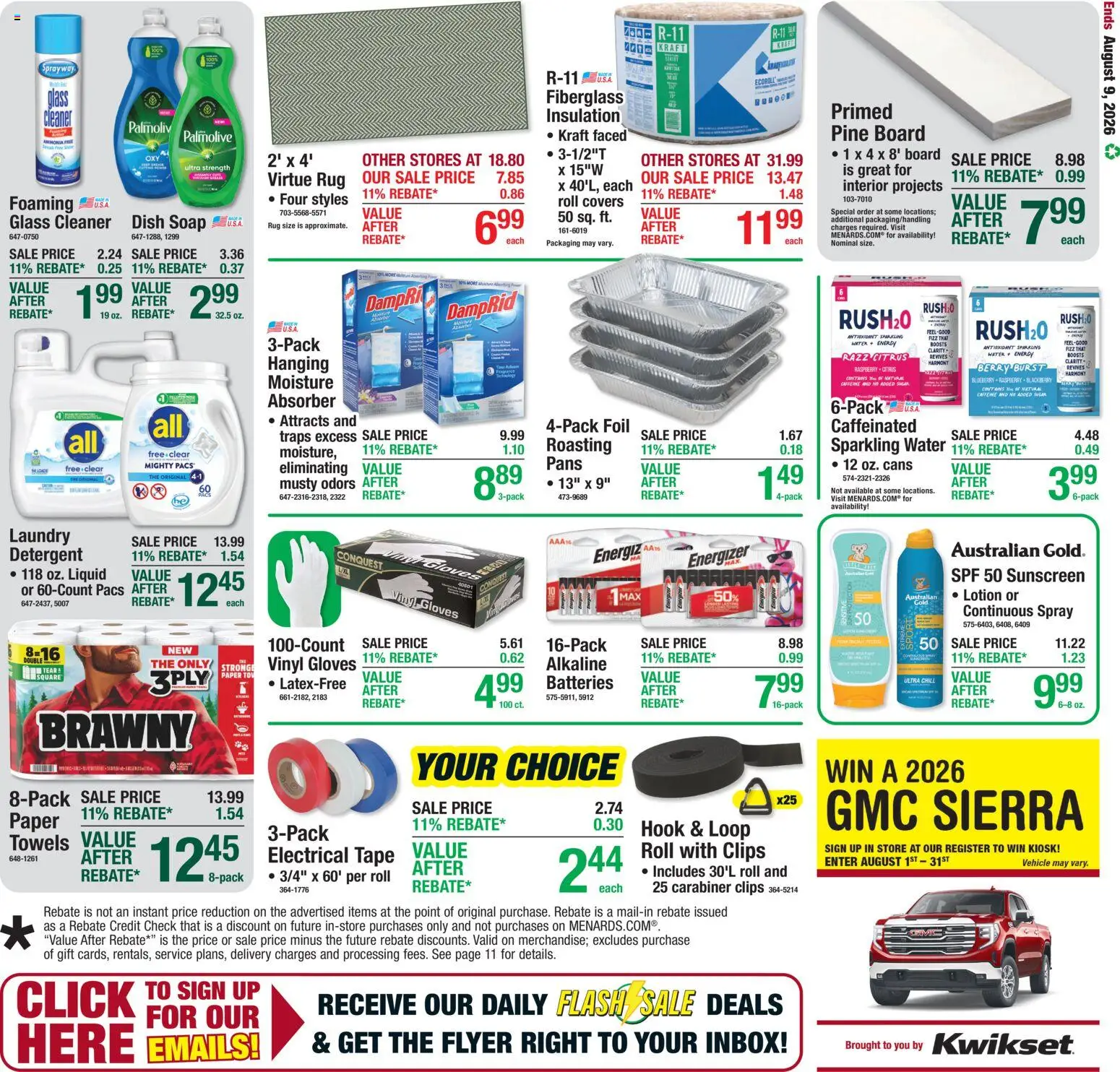 Menards Weekly Ad - valid from 07/30/2026 | Page: 19 | Products: Hook, Sunscreen, Detergent, Gloves