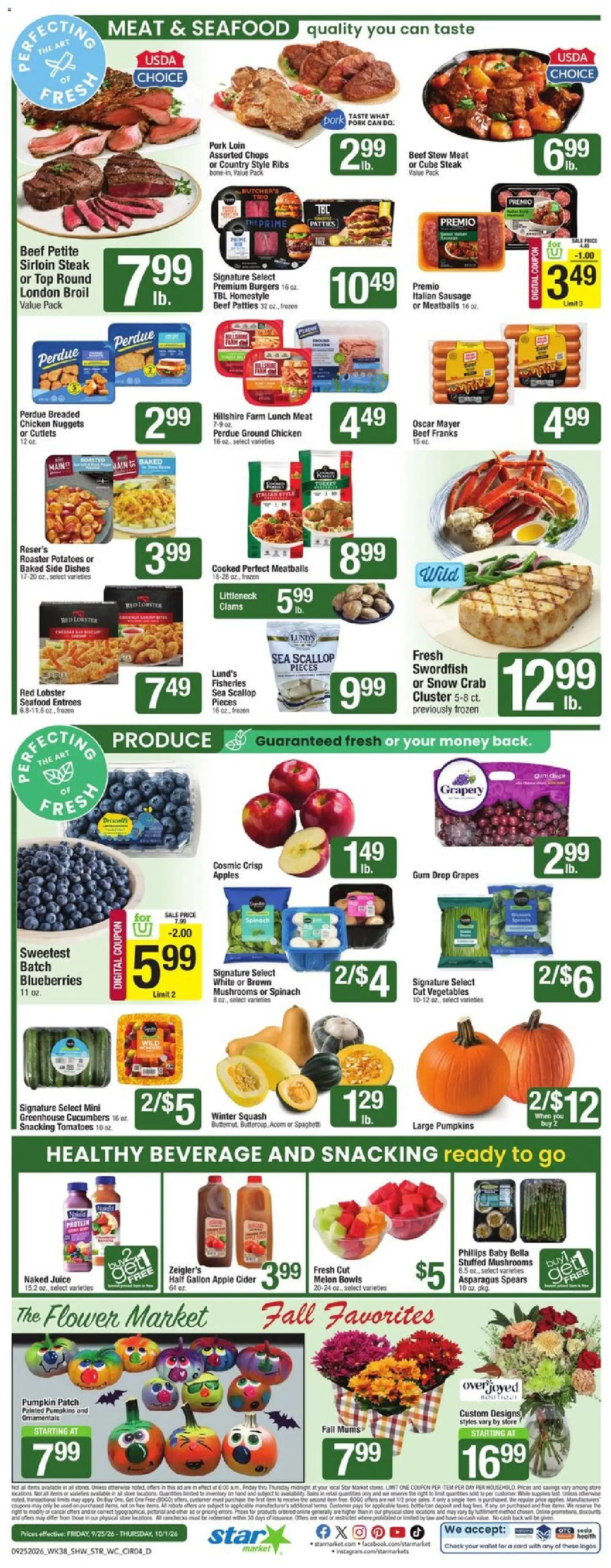 Star Market Weekly Ad - valid from 09/25/2026 | Page: 4 | Products: Spinach, Vegetables, Pumpkin, Melon
