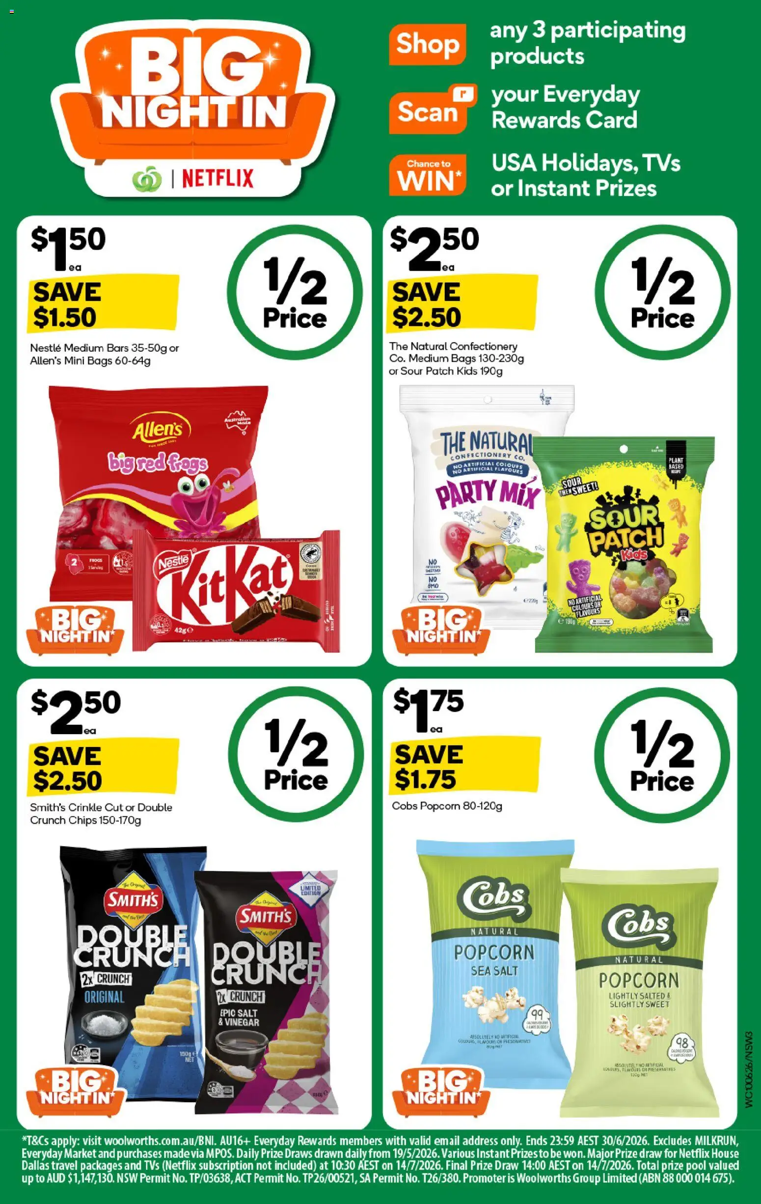 Woolworths catalogue - valid from 10.06.2026 | Page: 3 | Products: Chips, Popcorn, Salt, Vinegar