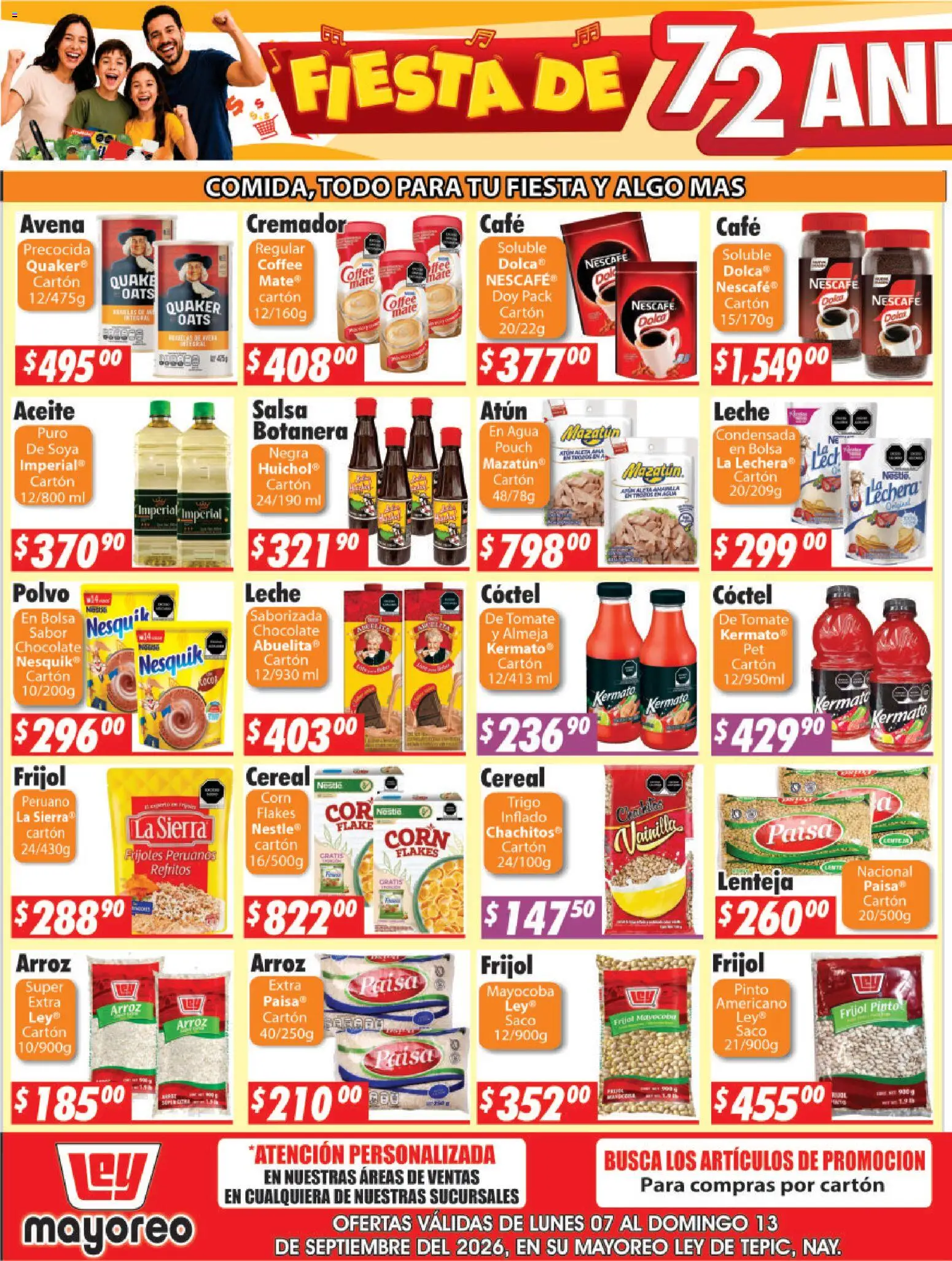 Nuevas ofertas de Casa Ley válidas en toda la República Mexicana desde el 07/09/2026. ¡Encuentra las mejores ofertas en Casa Ley folleto Tepic! | Página: 3 | Productos: Frijoles, Bolsa, Mate, Polvo