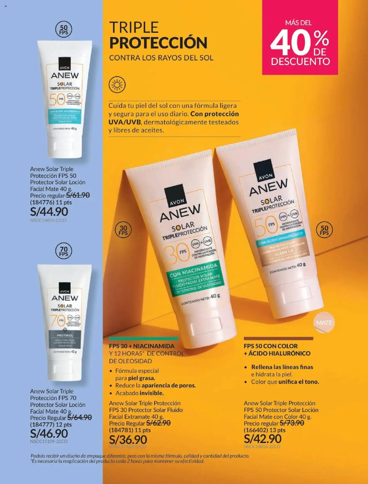 Catálogo Avon válido desde 21/04/2026 | Página: 126 | Productos: Protector solar, Empaque