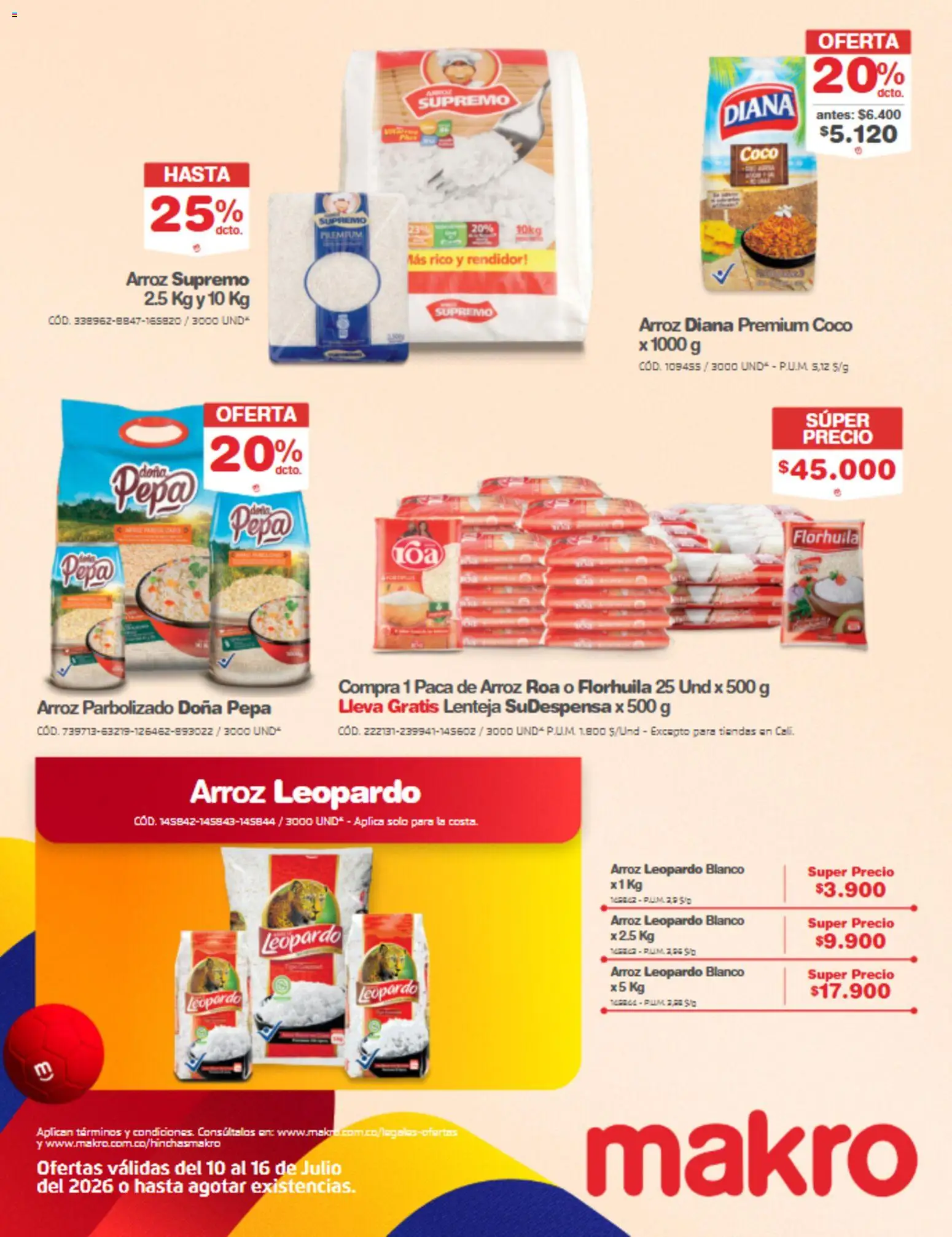 Makro revista - valida desde el 10/07/2026 | Página: 34 | Productos: Arroz, Lenteja, Coco