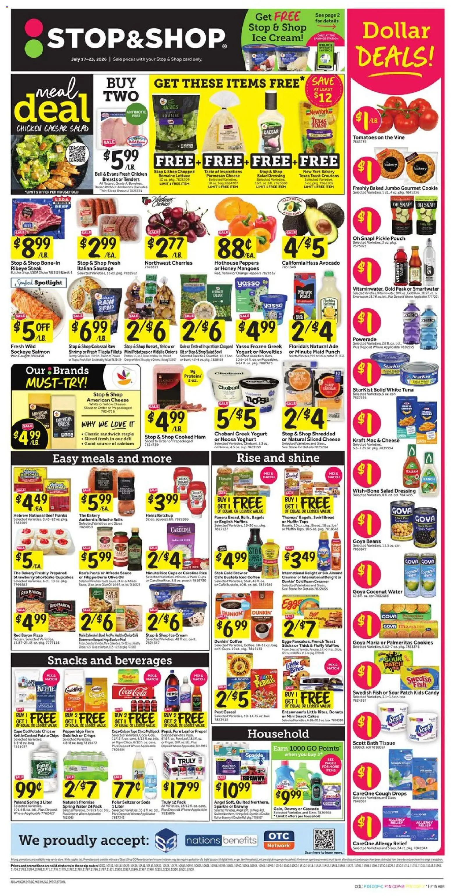 Stop & Shop Weekly Circular - NY - valid from 07/17/2026 | Page: 1 | Products: Pin, Pasta, Cookies, Potatoes