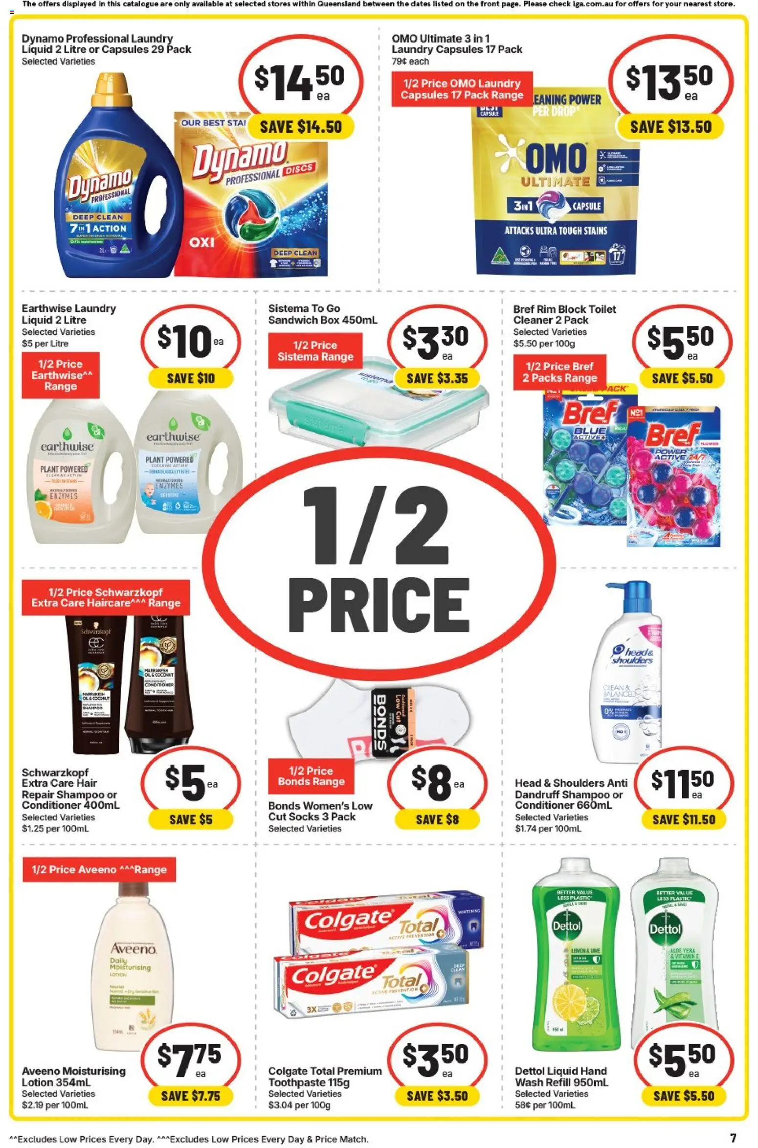 IGA catalogue - valid from 08/07/2026 | Page: 7 | Products: Shampoo, Conditioner, Toothpaste, Laundry