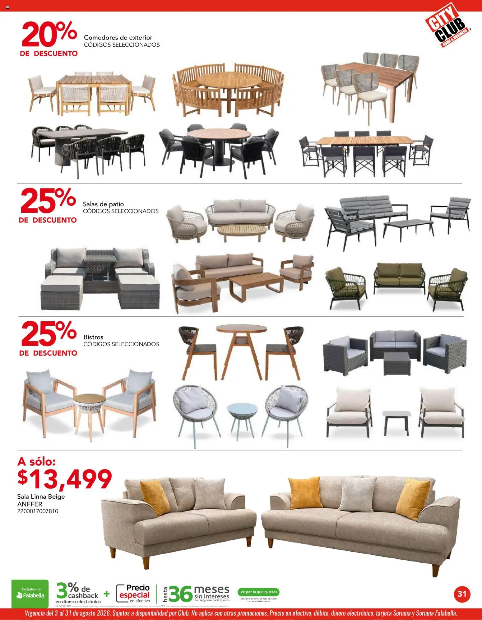 Nuevas ofertas de City Club válidas en toda la República Mexicana desde el 03/08/2026. ¡Encuentra las mejores ofertas en City Club catálogo! | Página: 31