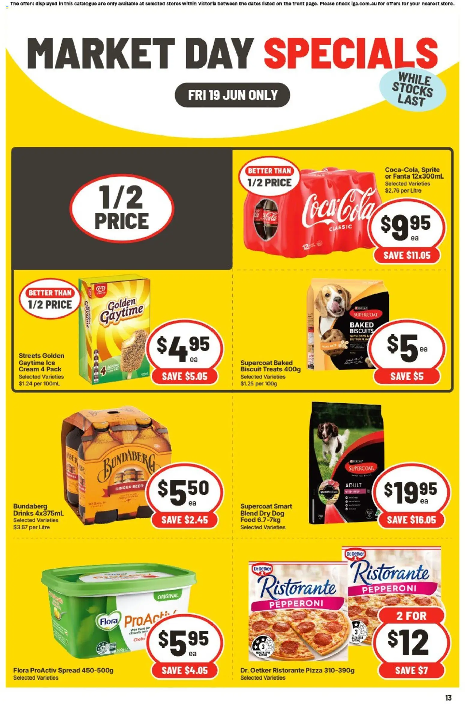 IGA catalogue - valid from 19.06.2026 | Page: 3 | Products: Pizza, Beef, Biscuits, Ice cream