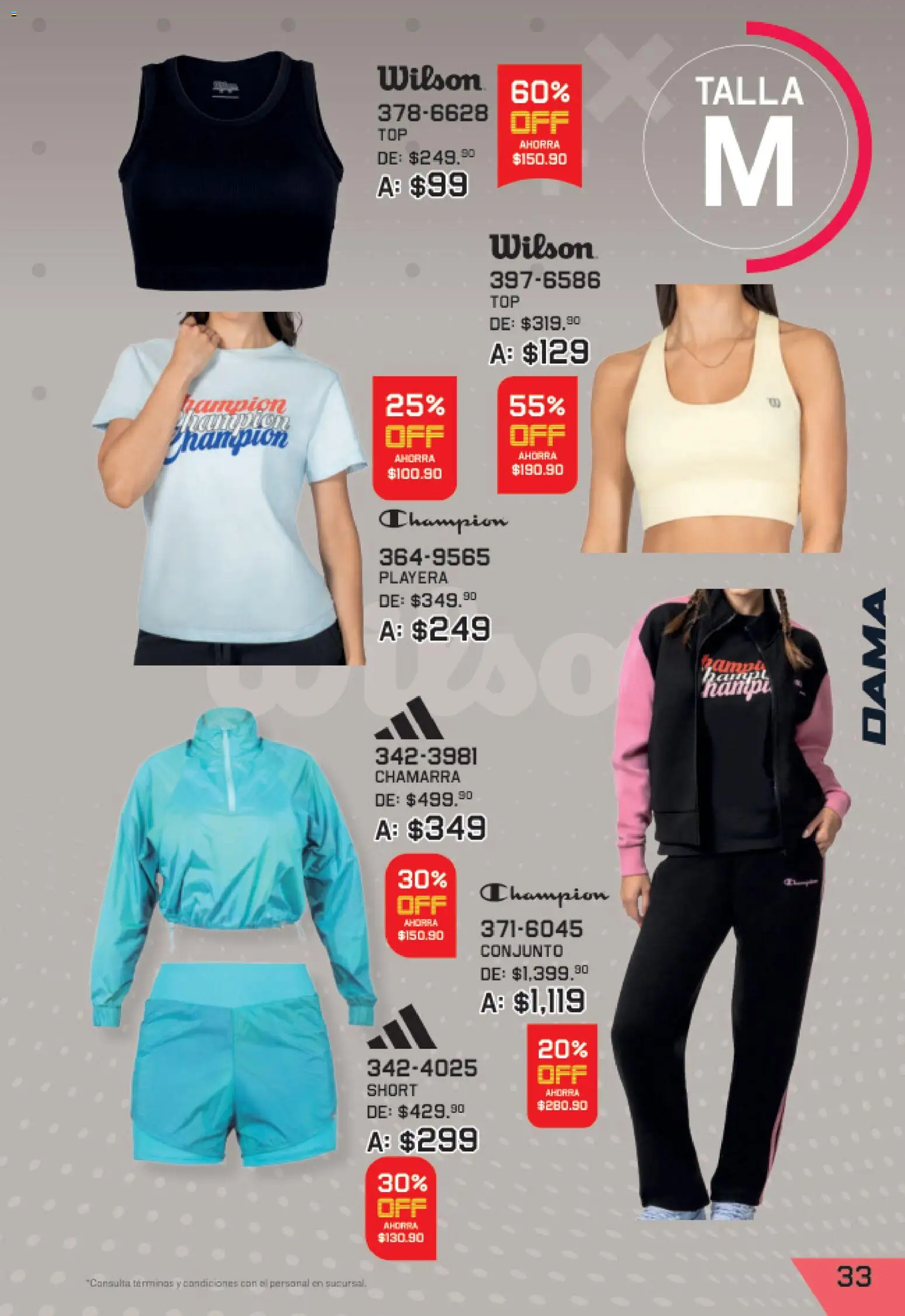 Nuevas ofertas de Andrea válidas en toda la República Mexicana desde el 27/09/2026. ¡Encuentra las mejores ofertas en Andrea catálogo Lo mejor de marcas! | Página: 33 | Productos: Chamarra, Playera, Conjunto, Short