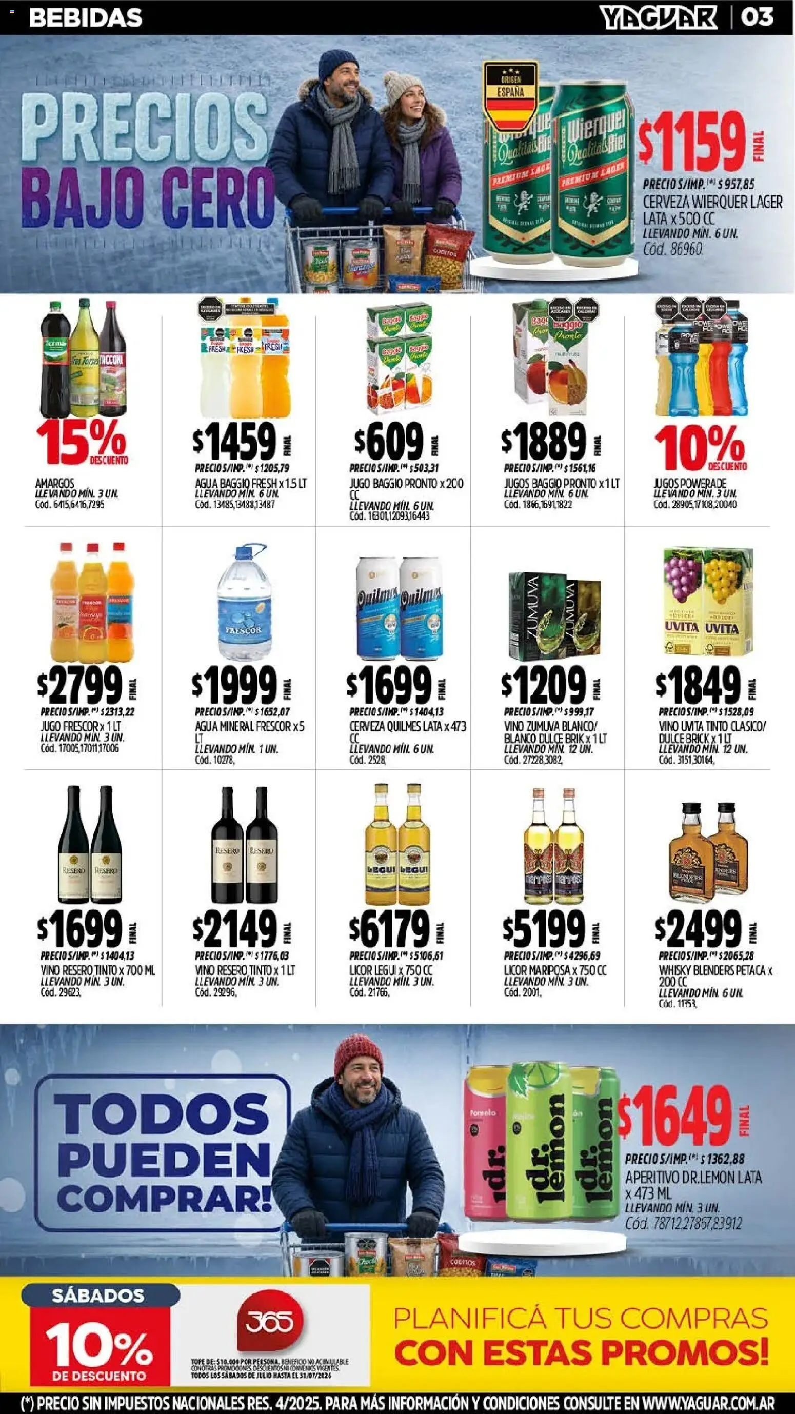Yaguar - Oferta Semanal Santa Fé │ válido desde el 20/07/2026 | Página: 3 | Productos: Whisky, Agua, Pomelo, Vino