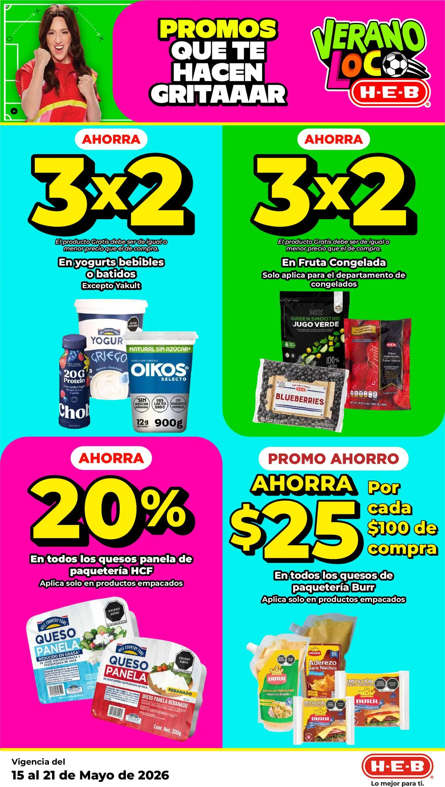 Nuevas ofertas de H-E-B válidas en toda la República Mexicana desde el 15.05.2026. ¡Encuentra las mejores ofertas en H-E-B folleto! | Página: 8 | Productos: Leche, Queso, Yogur, Té