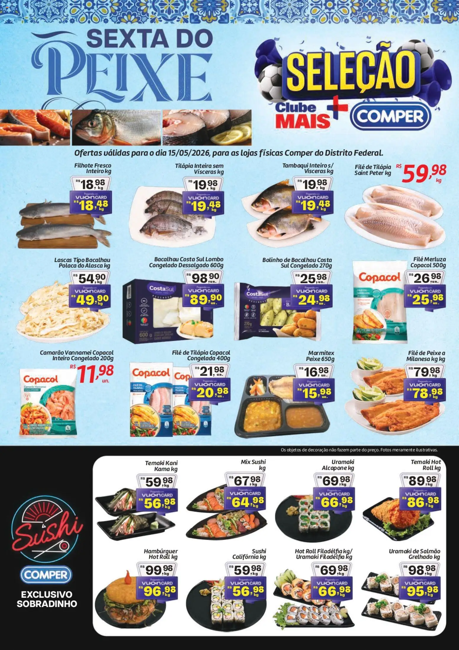 Comper Folheto - válido de 15.05.2026 | Página: 1 | Produtos: Bacalhau, Lombo, Tilápia, Filé de tilápia