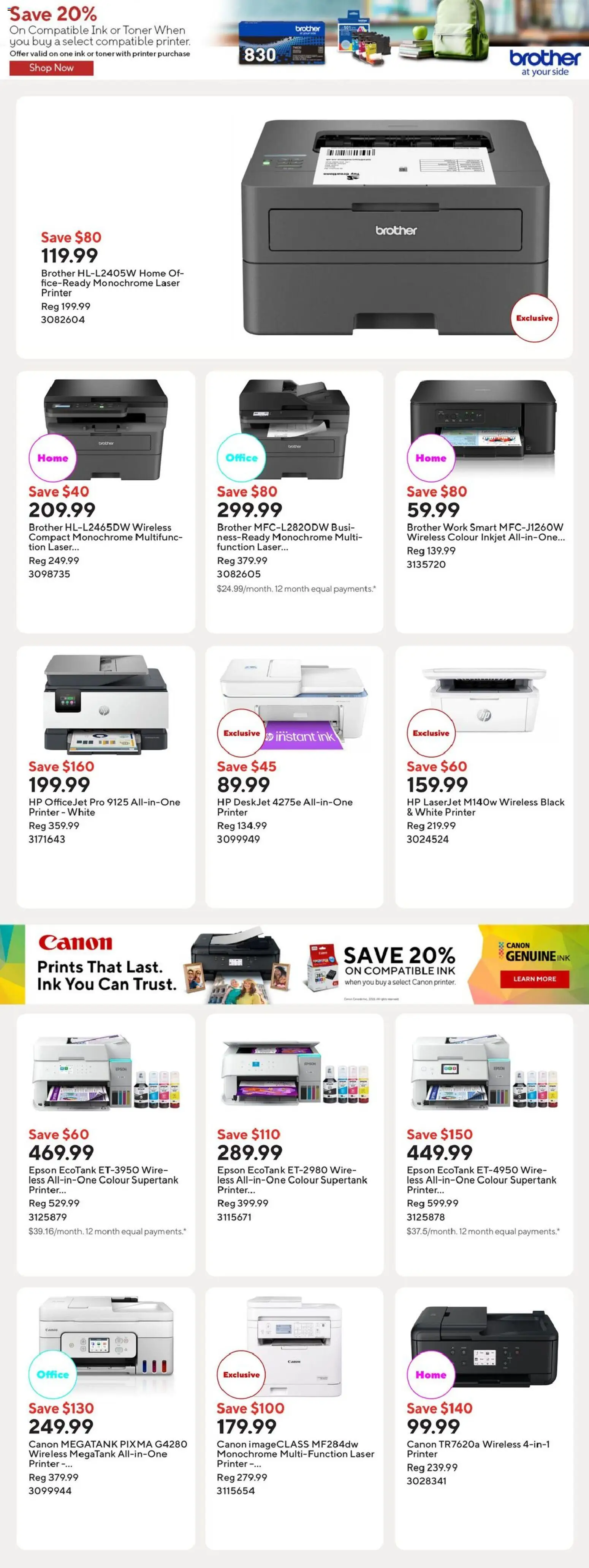Staples flyer valid from Aug 28, 2026 | Page: 10 | Products: Monitor, PC, Keyboard, Laptop
