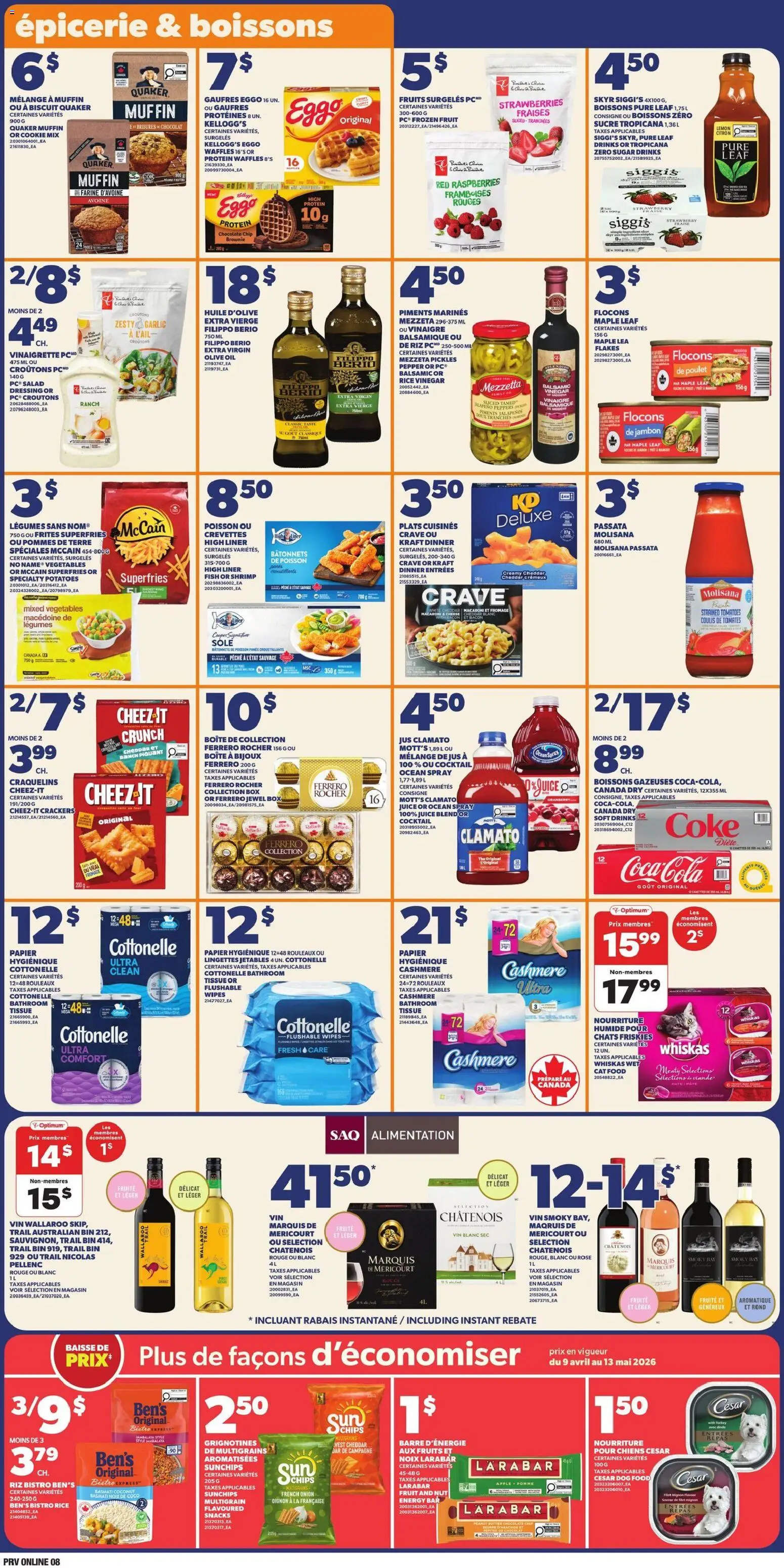 Provigo flyer valid from 07.05.2026 | Page: 9 | Products: Strawberries, Salad, Turkey, Box