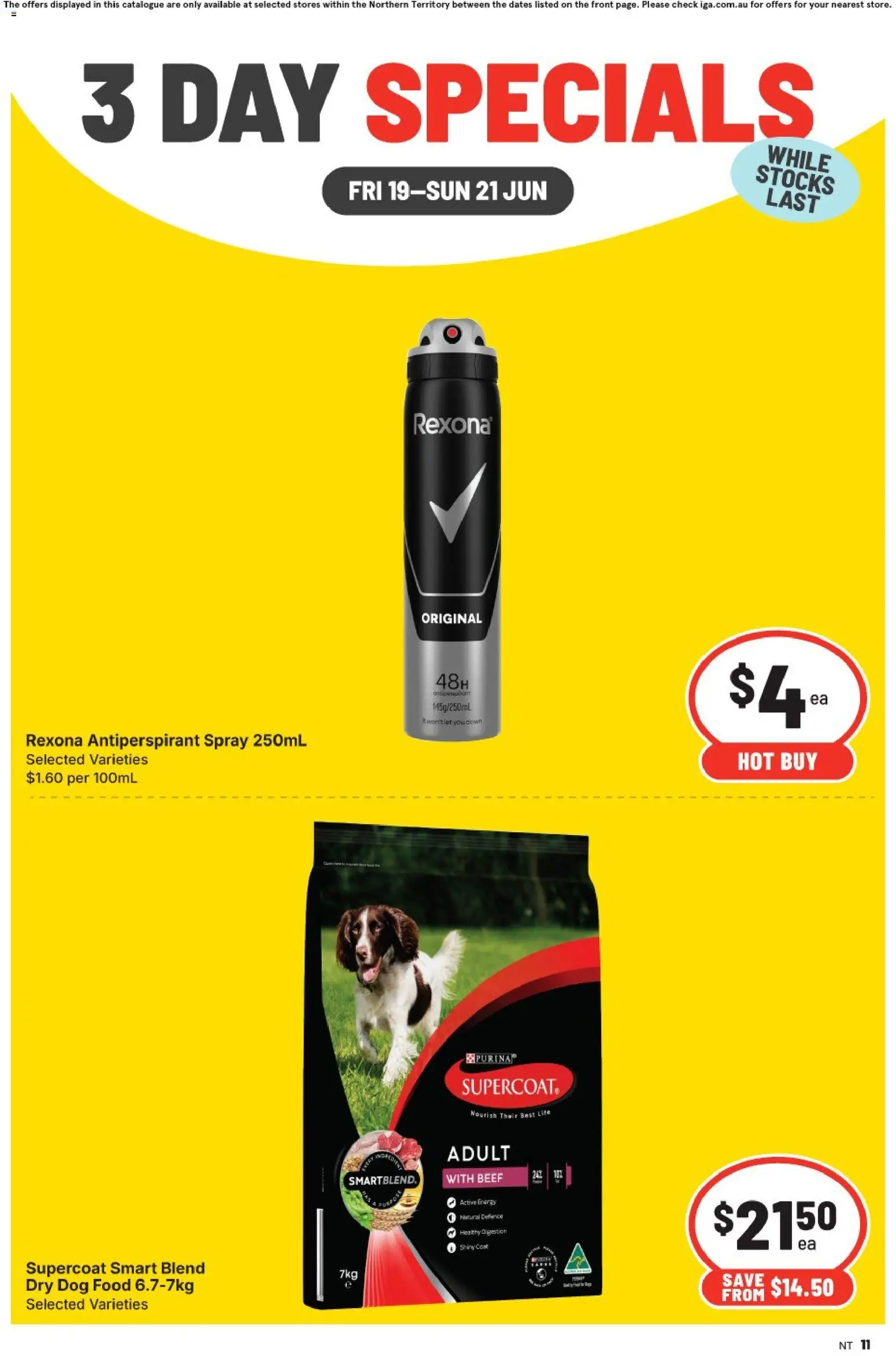 IGA catalogue - valid from 19.06.2026 | Page: 4 | Products: Beef, Antiperspirant, Dog food